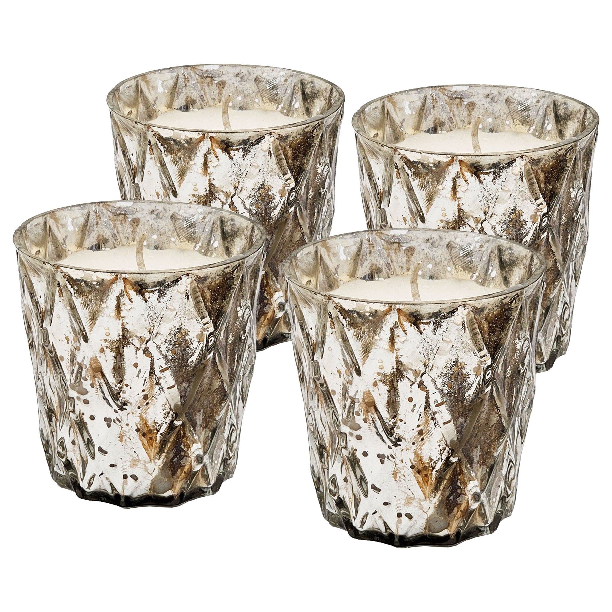 Scented Soy Wax Candle (Set of 4) - Silver - Best Buy Furniture