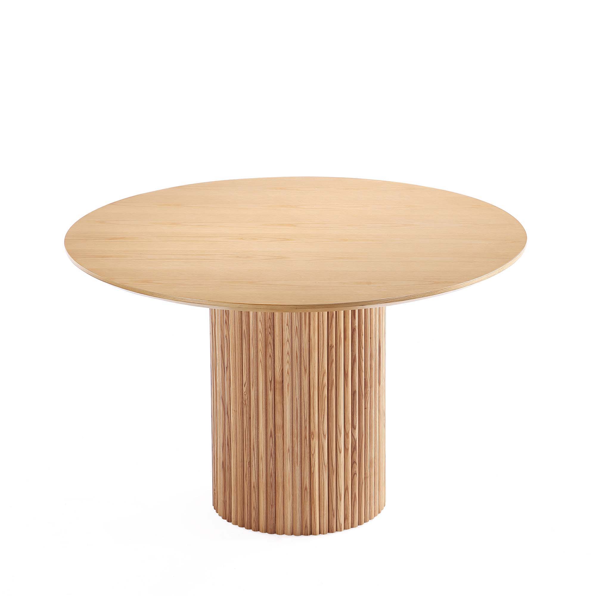 Hathaway - Round Dining Table With Ribbed Base