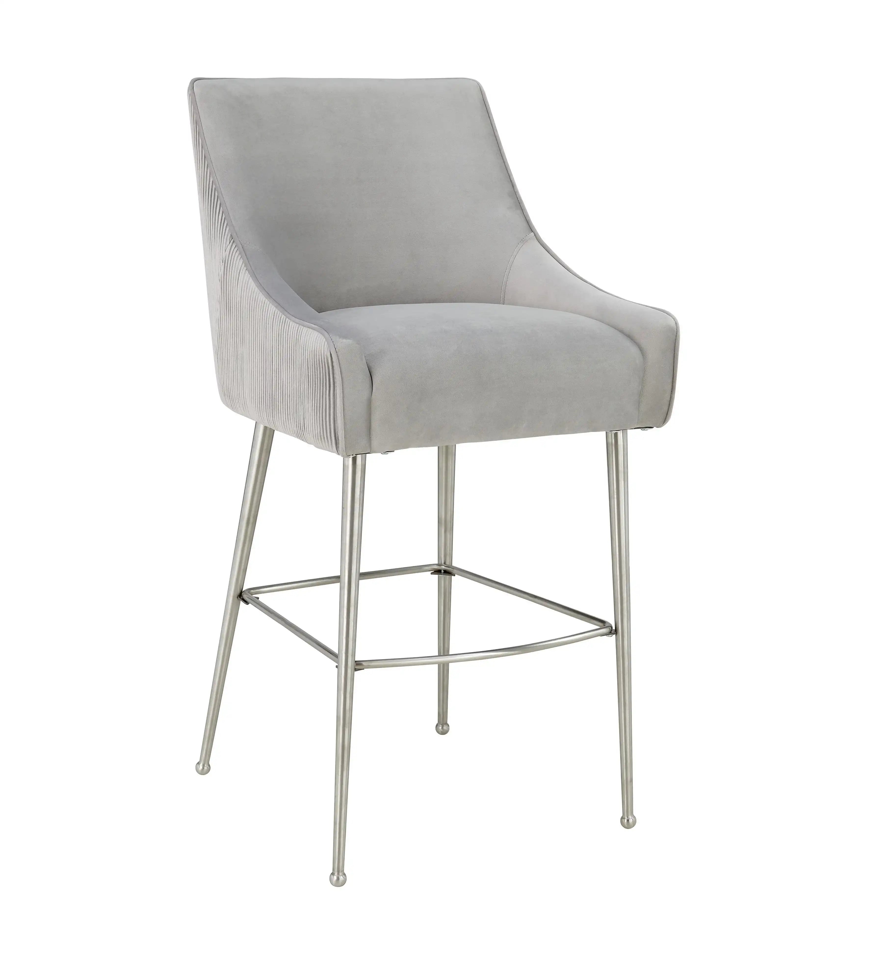 Beatrix - Pleated Velvet Stool - Best Buy Furniture