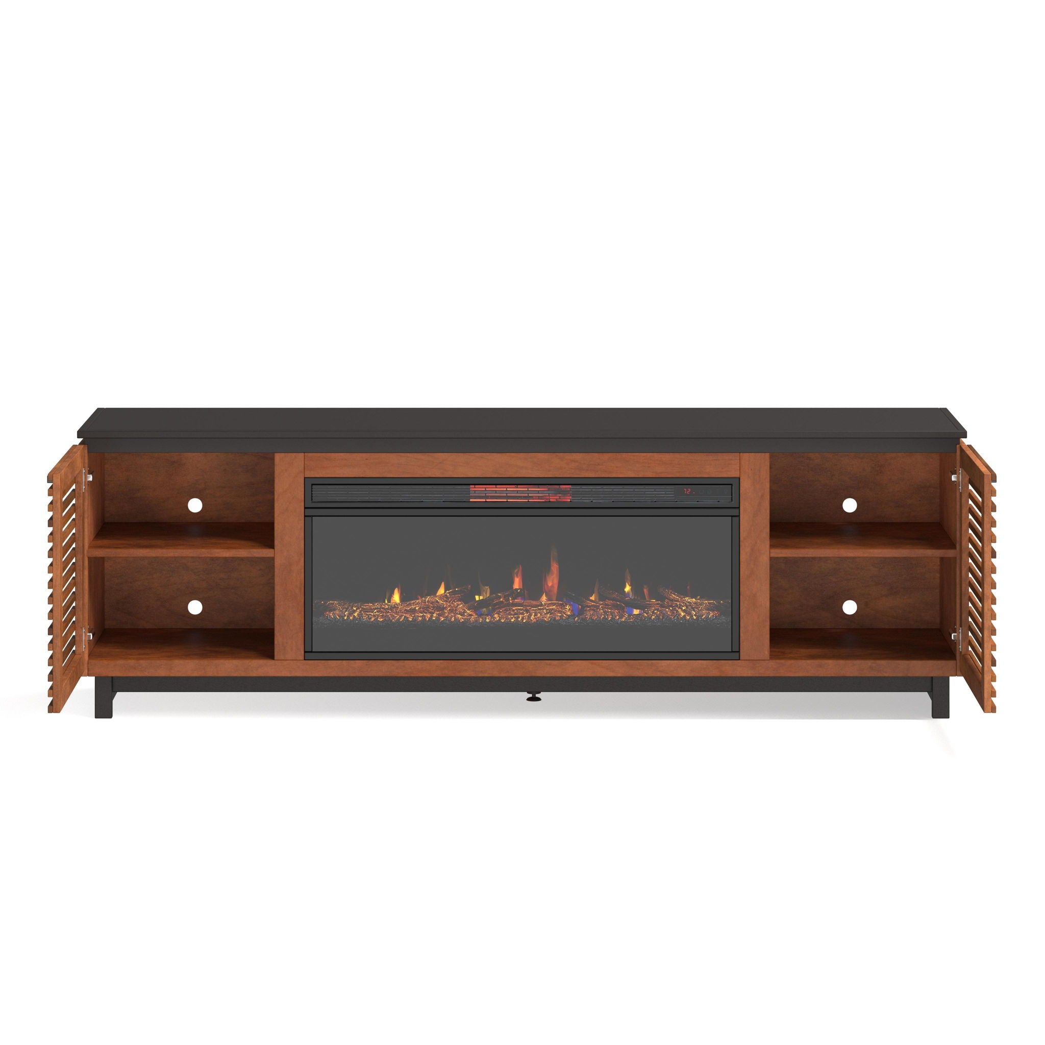 Graceland - Fireplace TV Stand Console For TVs Up To 100" - Black, Bourbon - Best Buy Furniture
