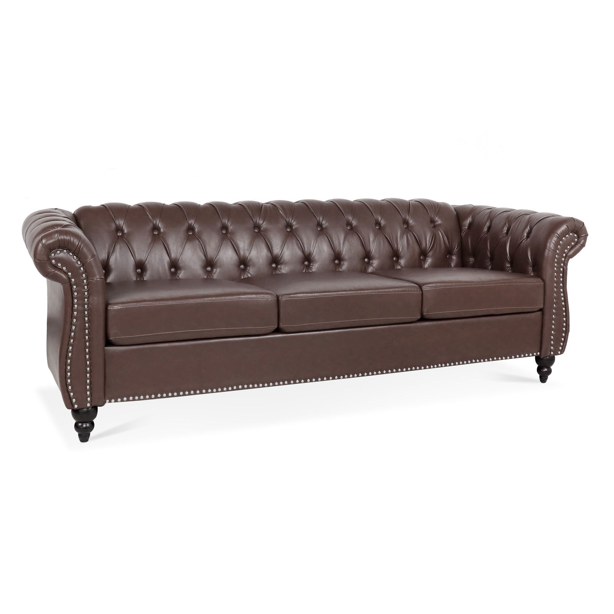 Rolled Arm Chesterfield 3 Seater Sofa - Best Buy Furniture