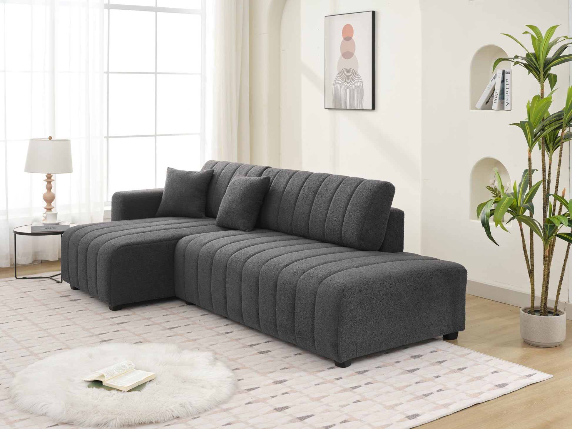 Jessica - Lamb Wool Sectional Sofa With Chaise - Best Buy Furniture
