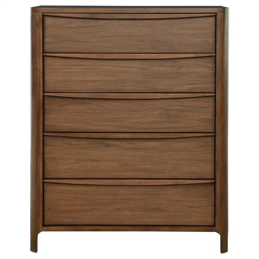 Maderia - 5-Drawer Chest Of Drawers - Walnut - Best Buy Furniture