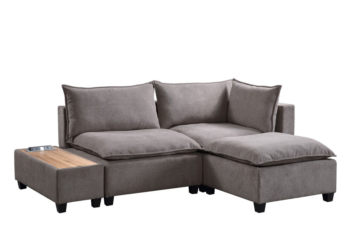 Madison - Fabric Reversible Sectional Sofa Ottoman - Best Buy Furniture