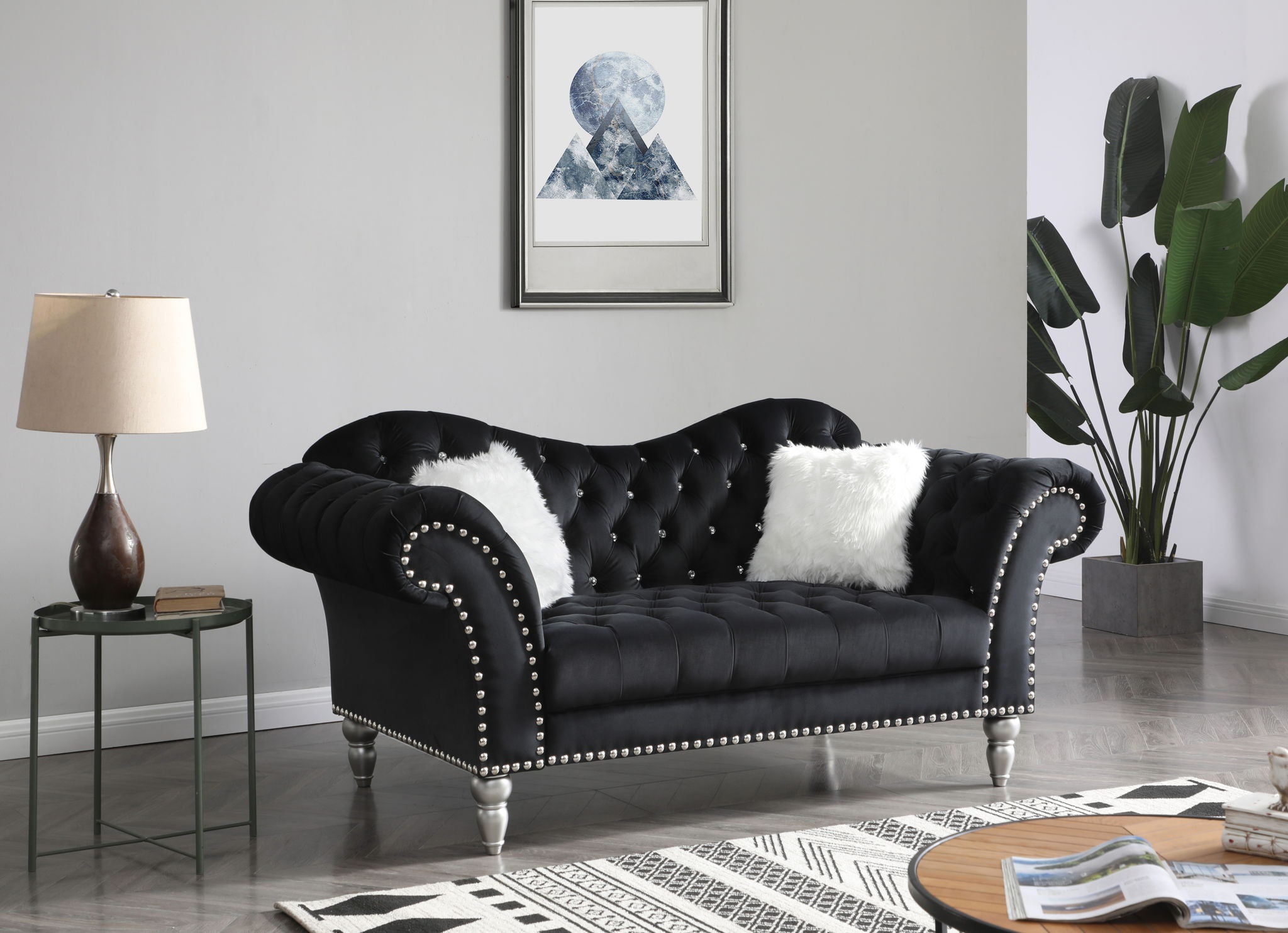 Elegant Round Arm Loveseat - Best Buy Furniture