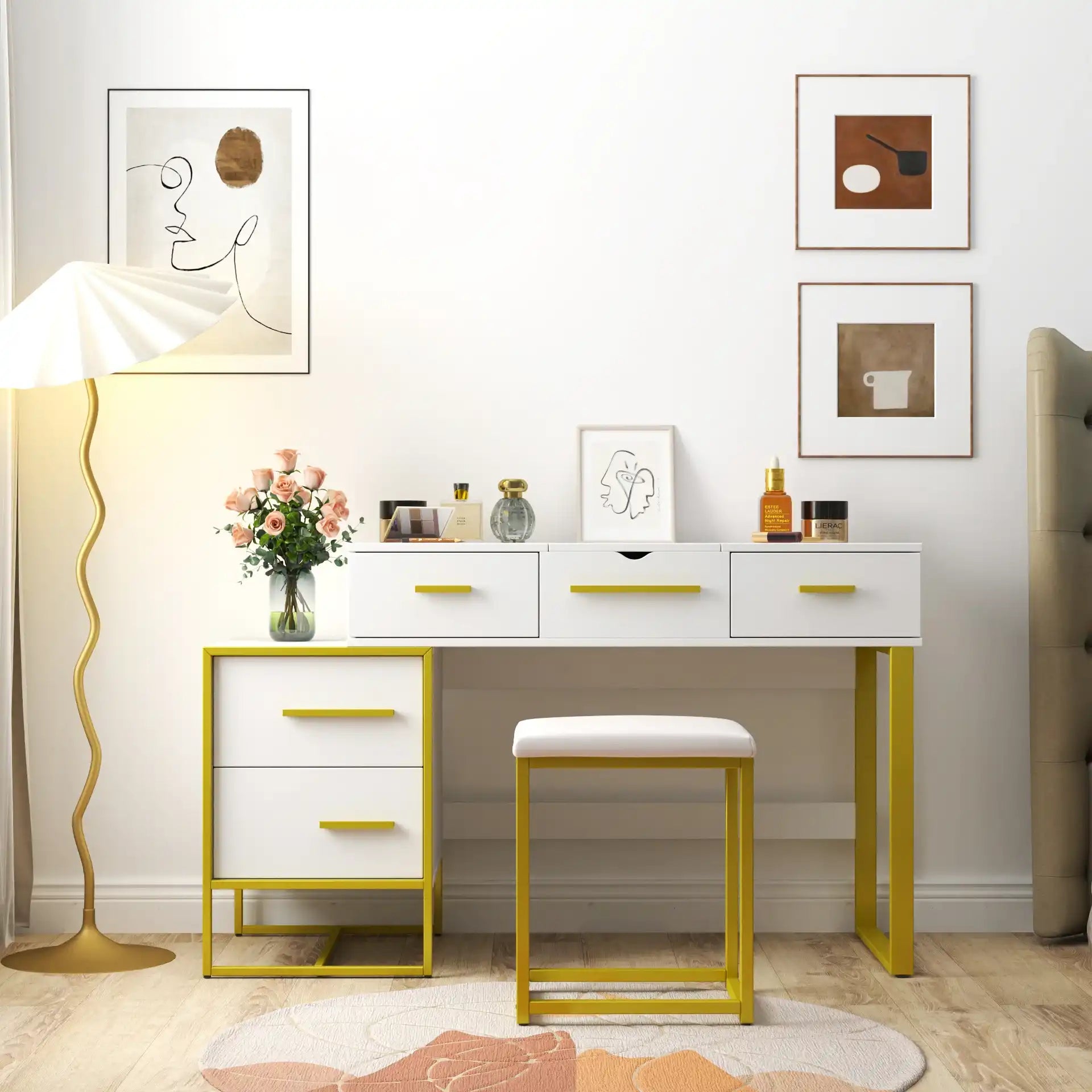 Makeup Vanity Set with Stool - Best Buy Furniture