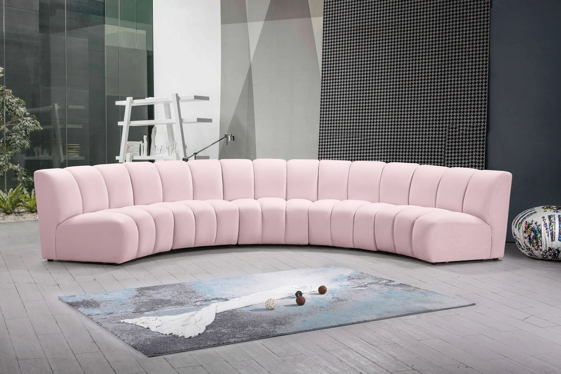 Infinity - 5 Piece Velvet Modular Sectional - Best Buy Furniture