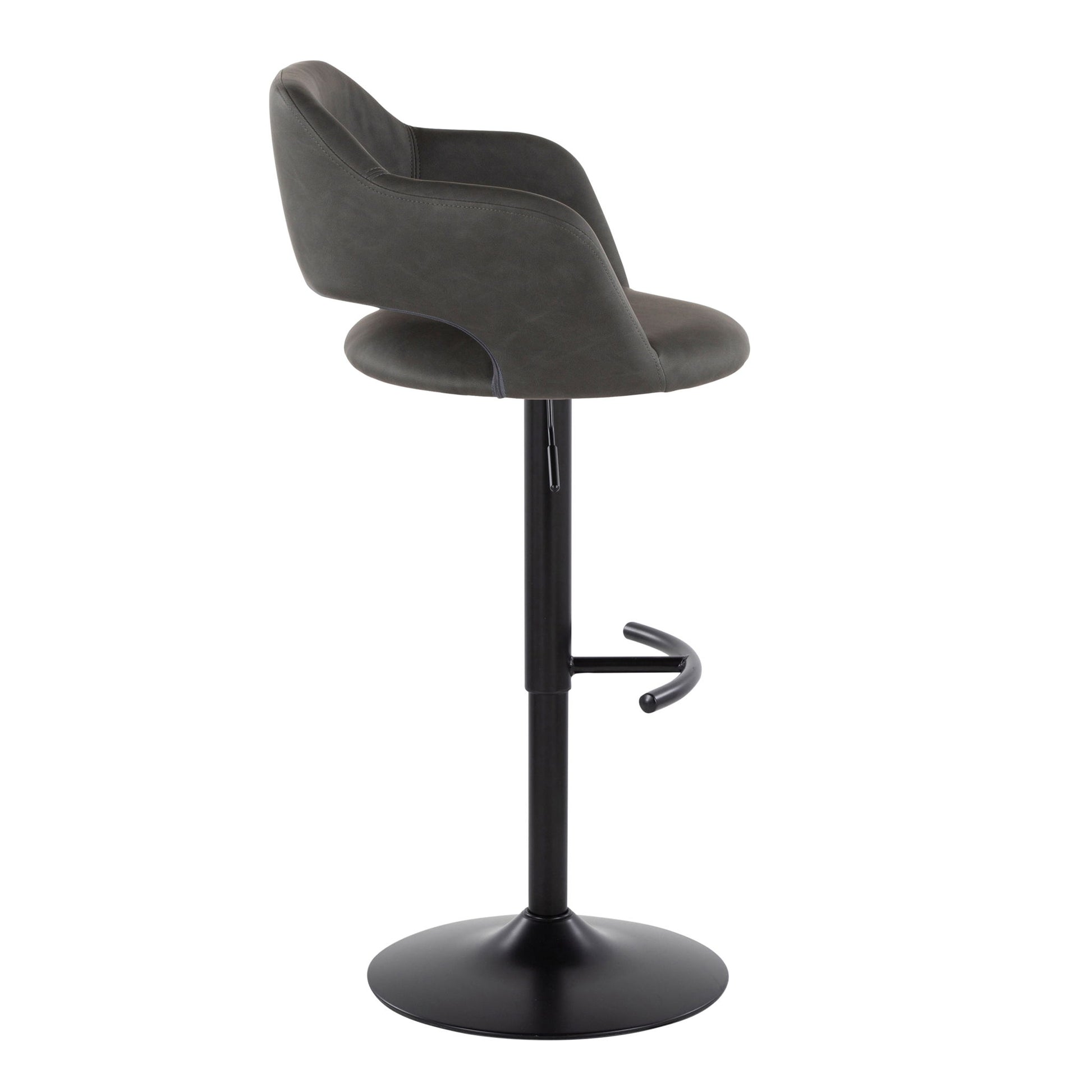 Margarite - Contemporary Adjustable Barstool With Swivel With Rounded T Footrest (Set of 2) - Best Buy Furniture