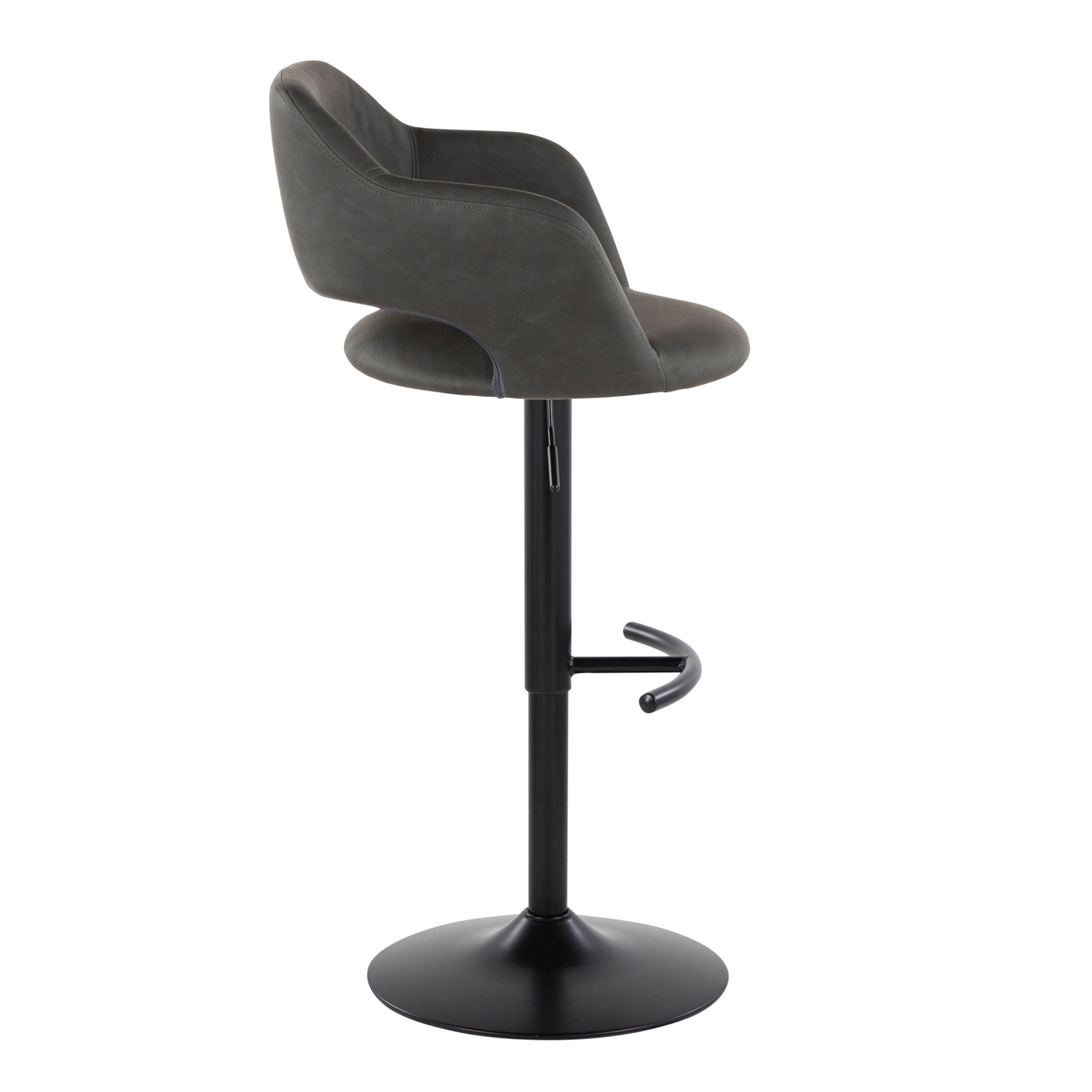 Margarite - Contemporary Adjustable Barstool With Swivel With Rounded T Footrest (Set of 2) - Best Buy Furniture