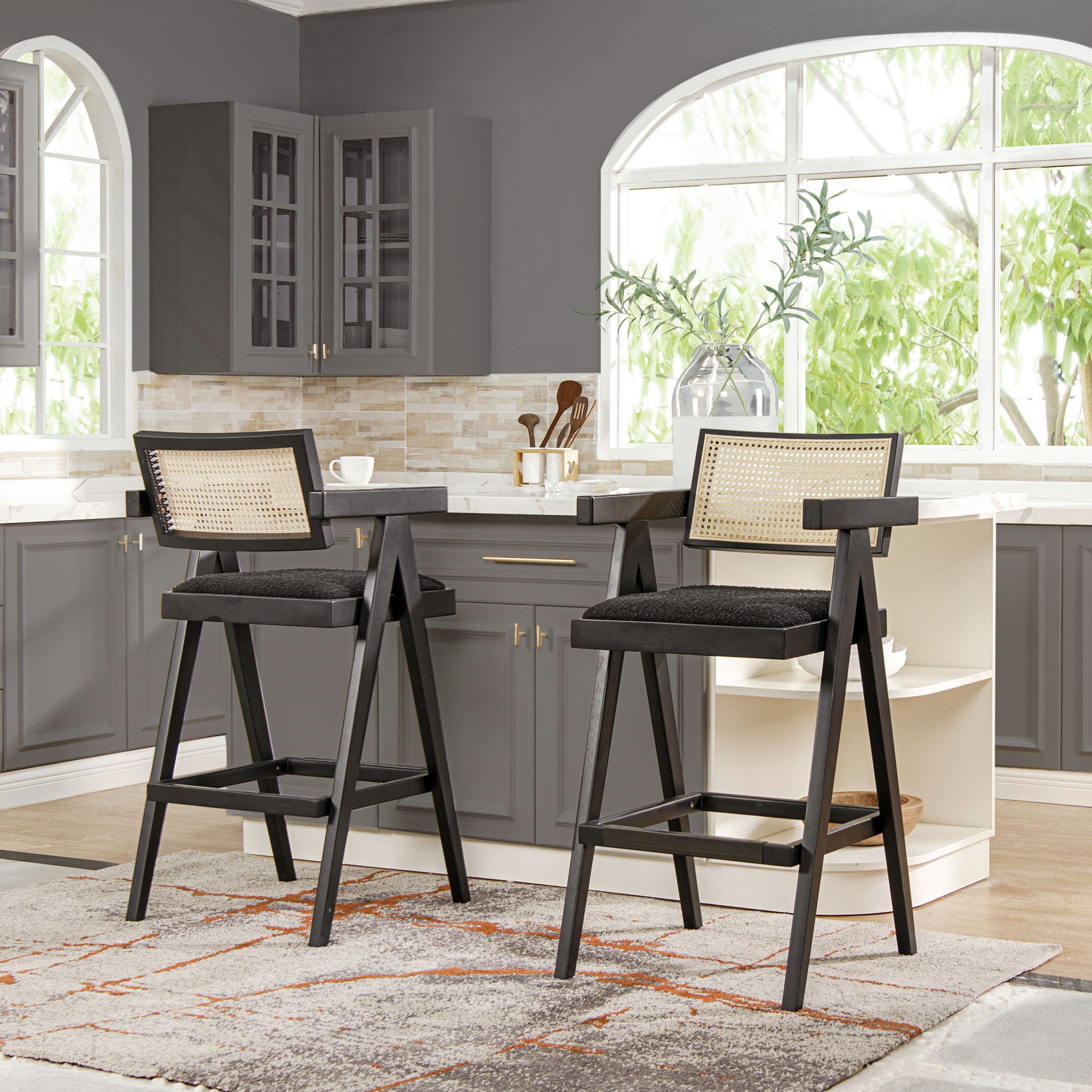 Milan - Modern Webbing Back Stool With Arms (Set of 3) - Best Buy Furniture