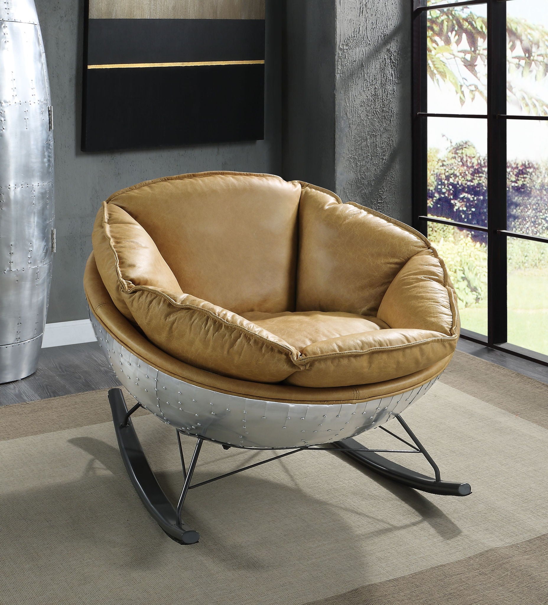 Pippin - Top Grain Leather Rocking Chair - Morocco - Best Buy Furniture
