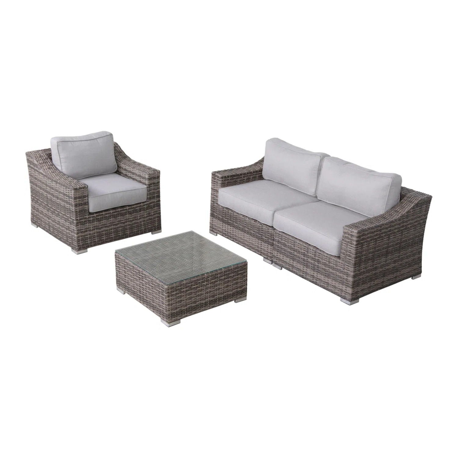 Outdoor Wicker Conversation Set With Cushions, All Weather - Best Buy Furniture