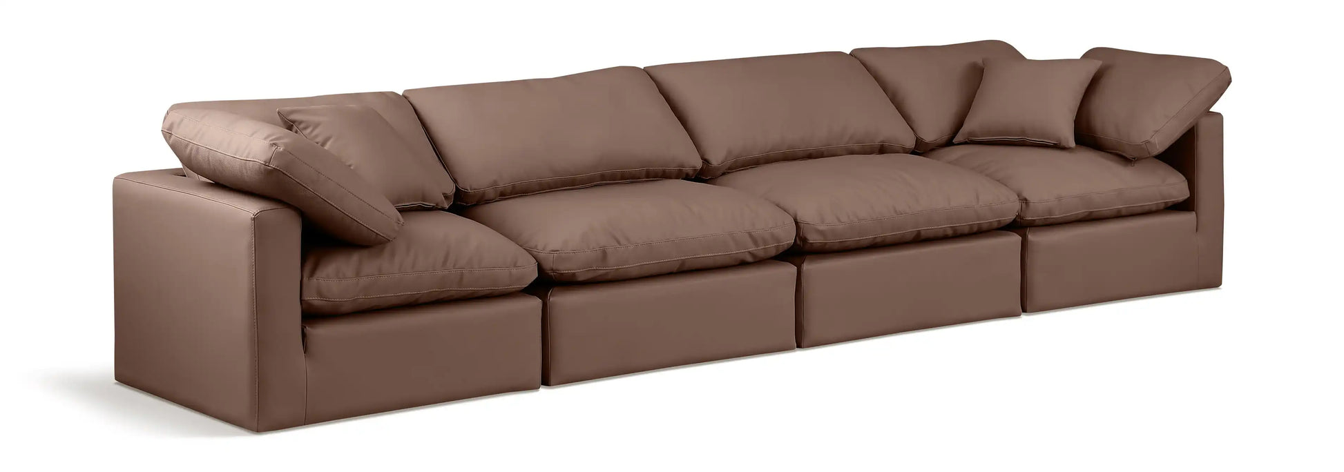 Indulge - Faux Leather 4 Seat Modular Sofa - Best Buy Furniture