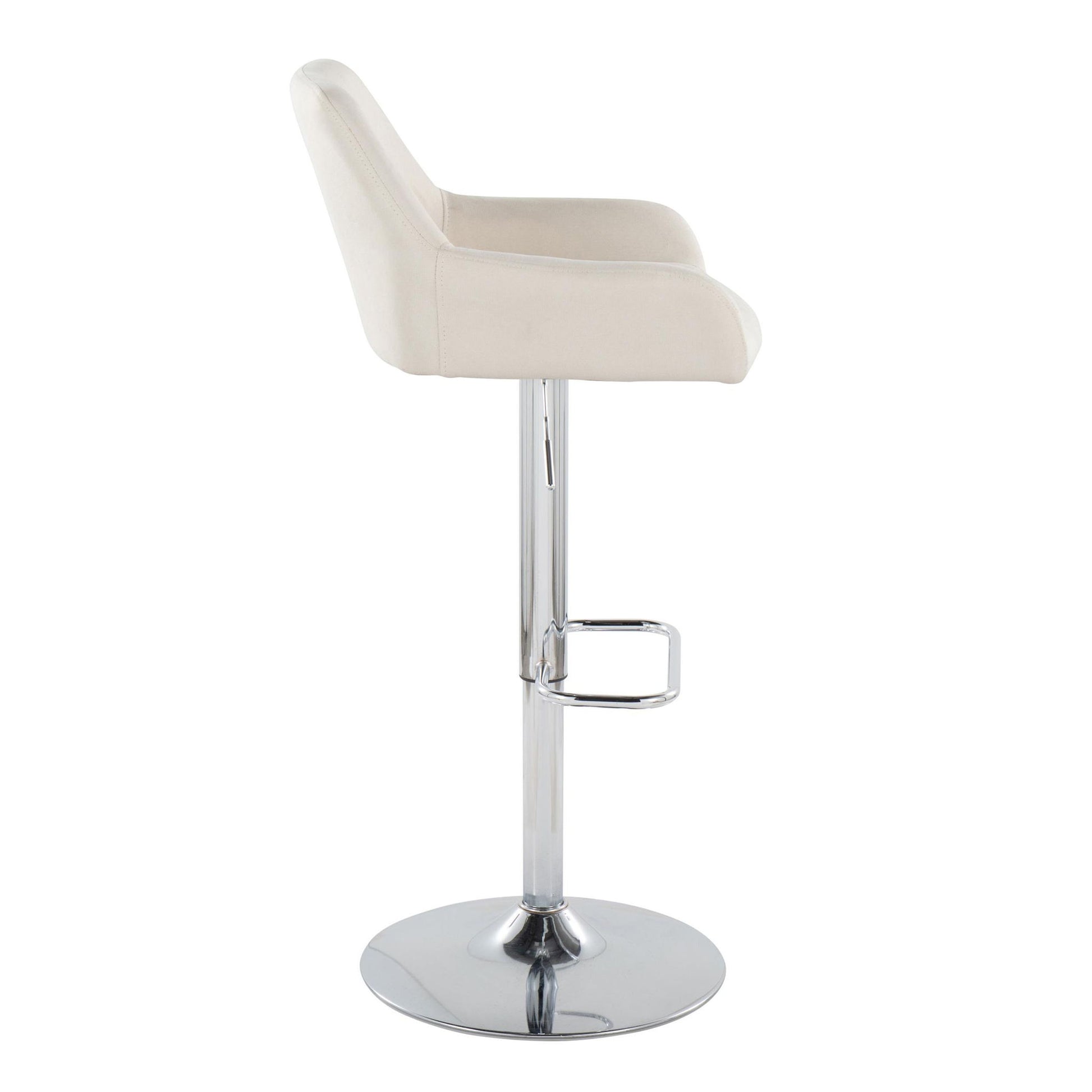 Daniella - Contemporary Adjustable Barstool With Swivel With Rounded Rectangle Footrest (Set of 2) - Best Buy Furniture