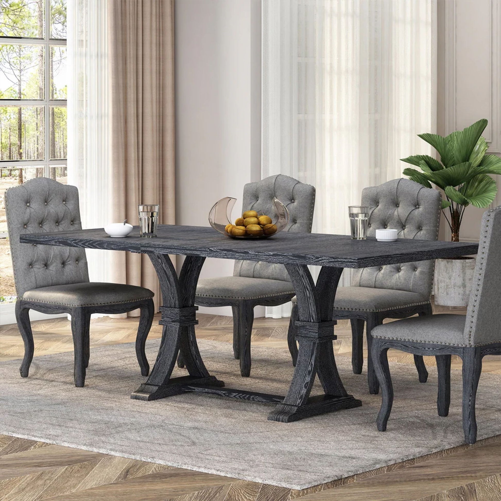 Devingo - Extendable Dining Table Rustic Style - Gray - Best Buy Furniture