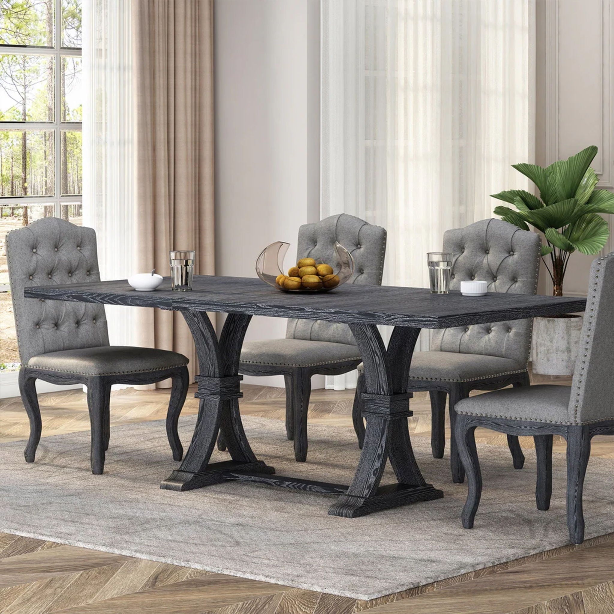 Devingo - Extendable Dining Table Rustic Style - Gray - Best Buy Furniture