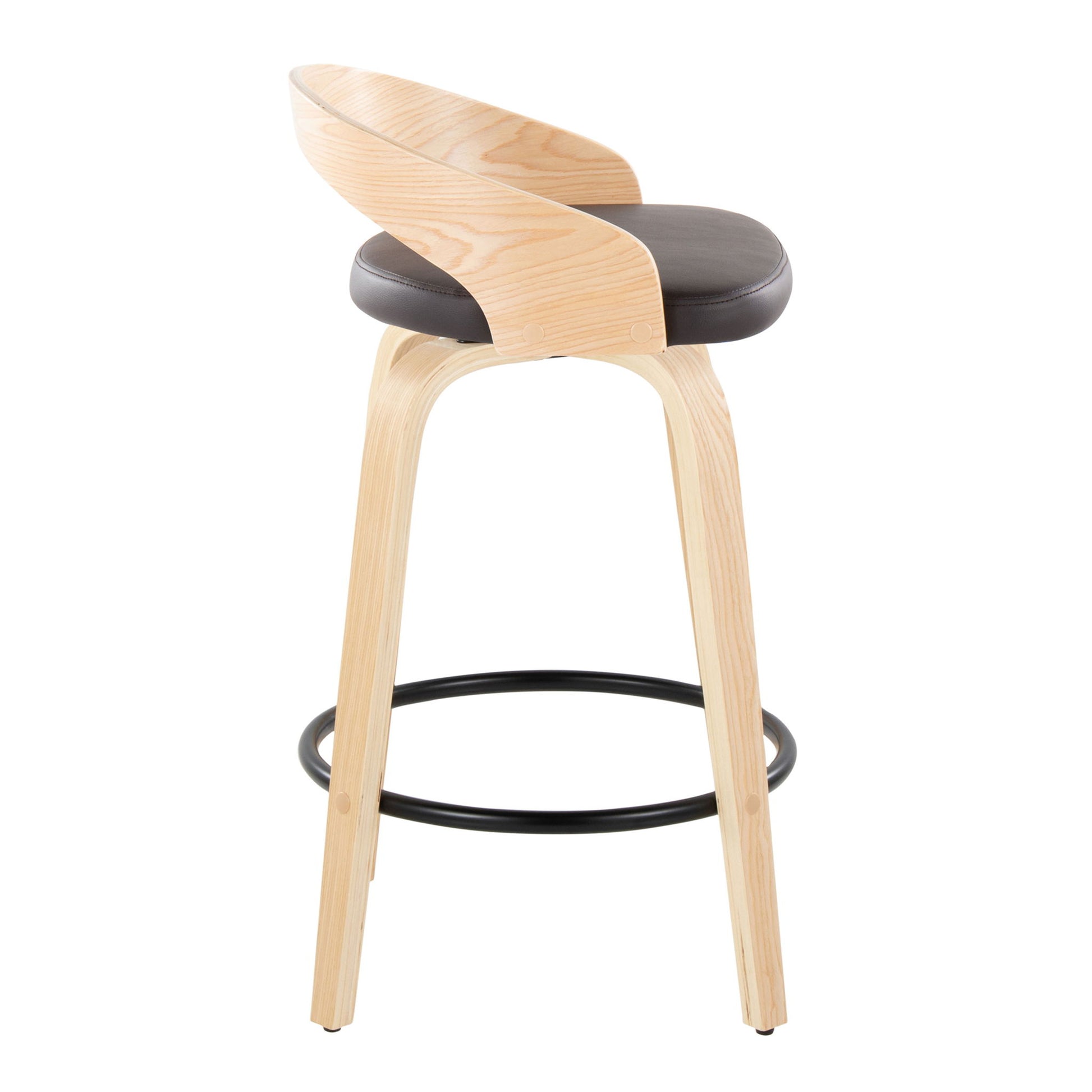 Grotto - Mid-Century Modern Fixed Height Counter Stool Swivel &h Round Footrest - Best Buy Furniture