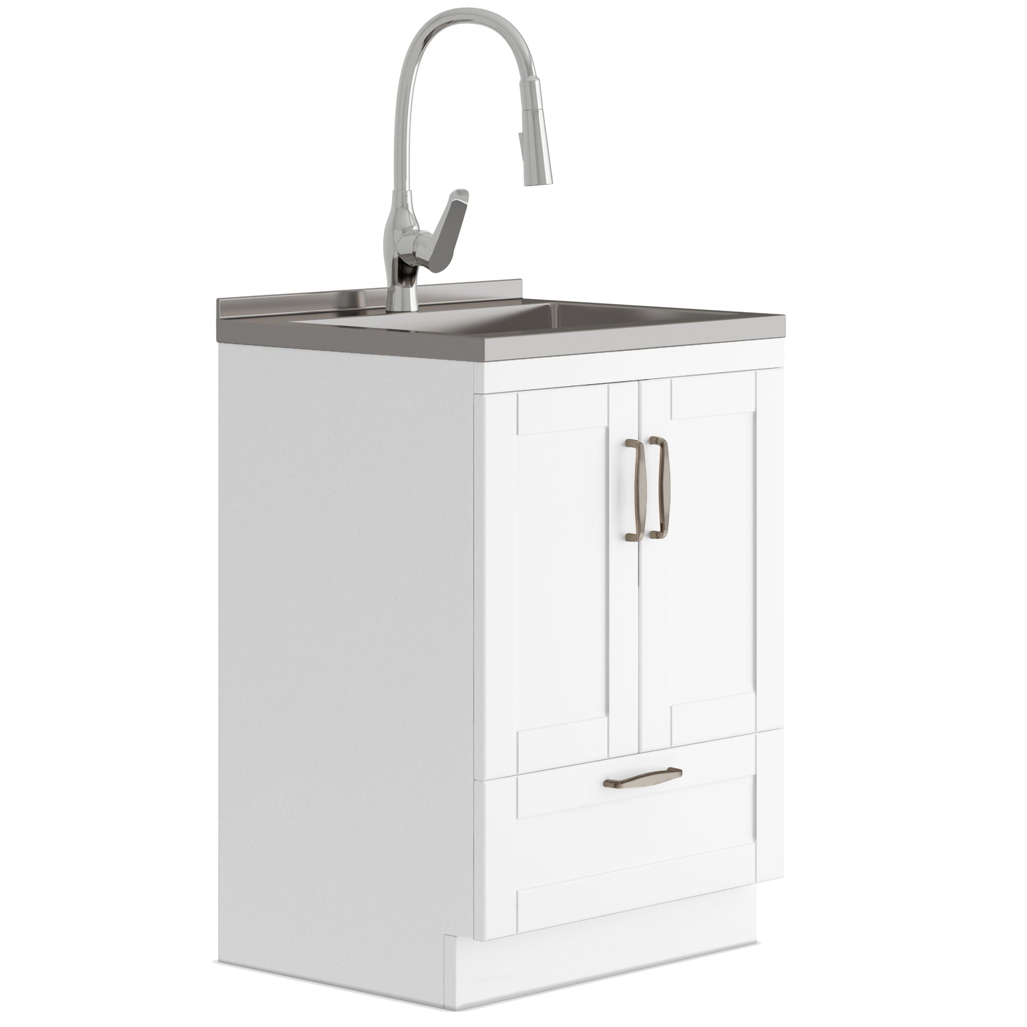 Reed - Deluxe Laundry Cabinet With Pull-Out Faucet And Stainless Steel Sink - Best Buy Furniture