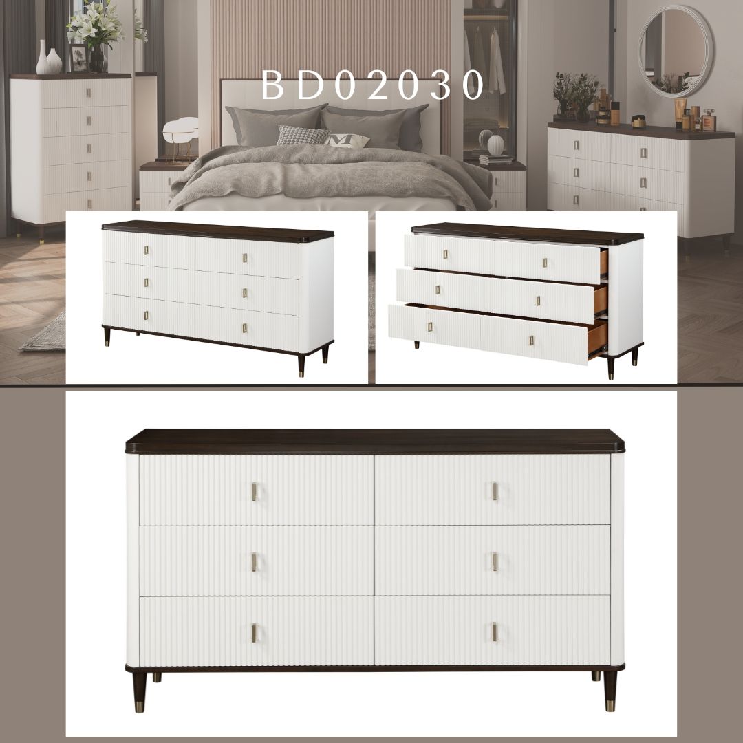 Carena - Dresser With Jewerly Tray - White / Walnut - Best Buy Furniture