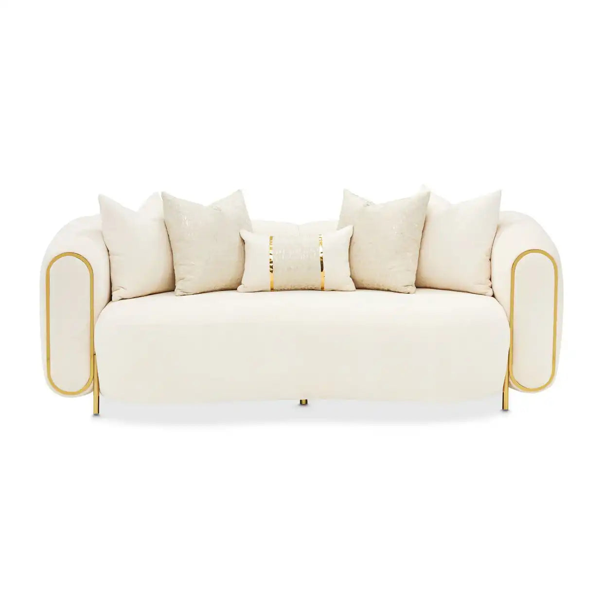 Sassani - Loveseat - Crepe / Gold - Best Buy Furniture
