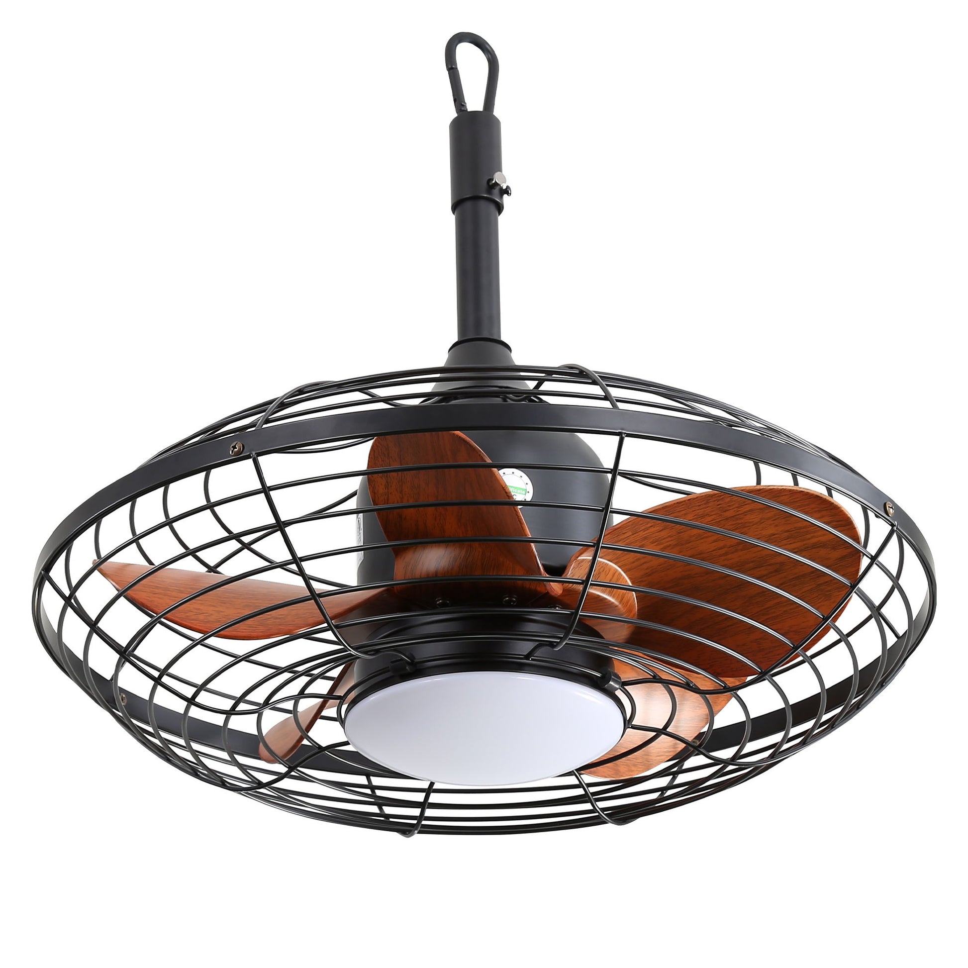 20" Downrod Mount Ceiling Fan LED 18W 3 Cct 5 ABS Blades DC Motor With Hanging And Hook For Outside Patios Pergola - Black - Best Buy Furniture
