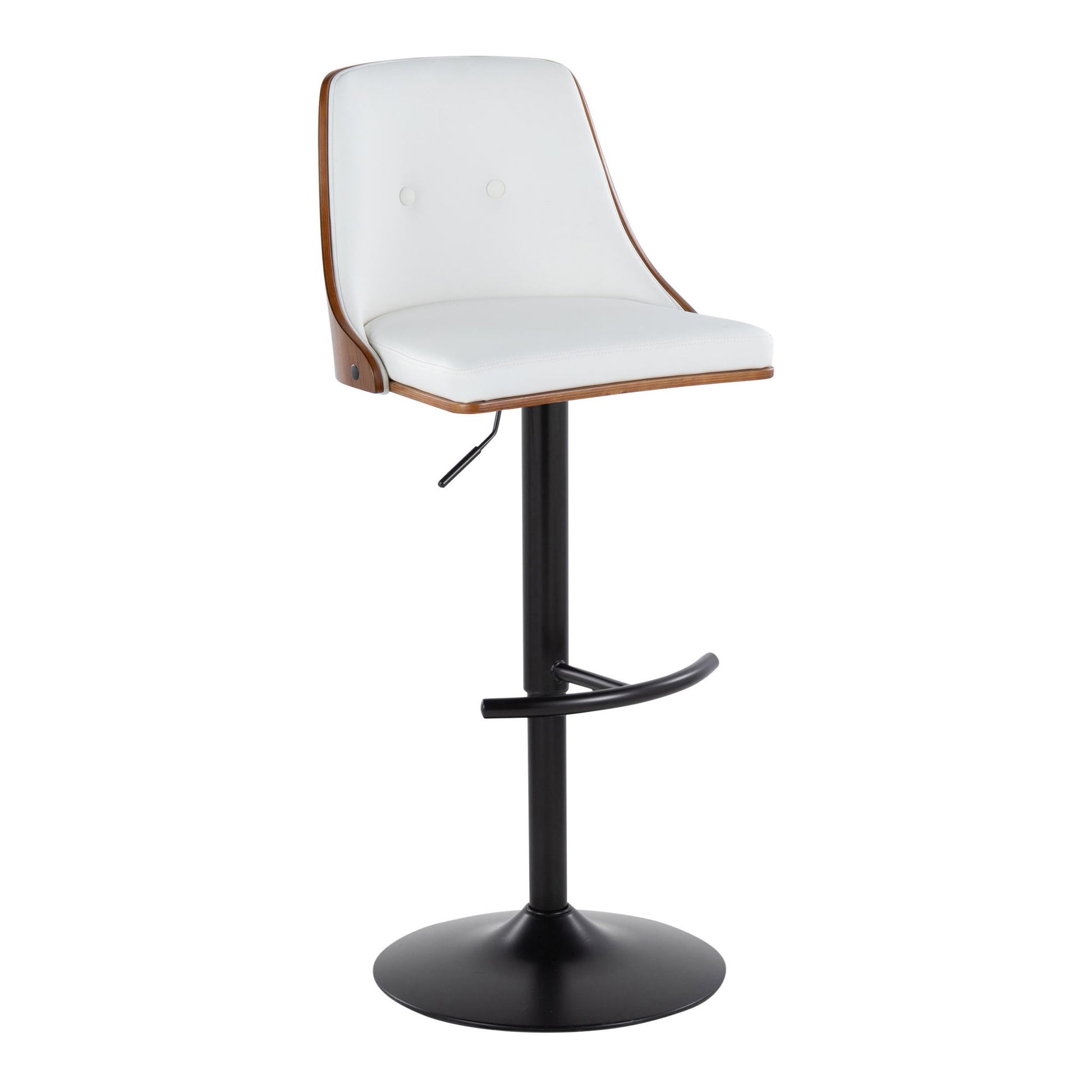 Gianna - Mid Century Modern Adjustable Barstool, Swivel With Rounded T Footrest (Set of 2) - Best Buy Furniture