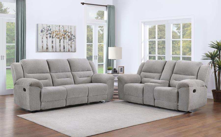 Gilson - Chenille Upholstered Sofa Set - Best Buy Furniture