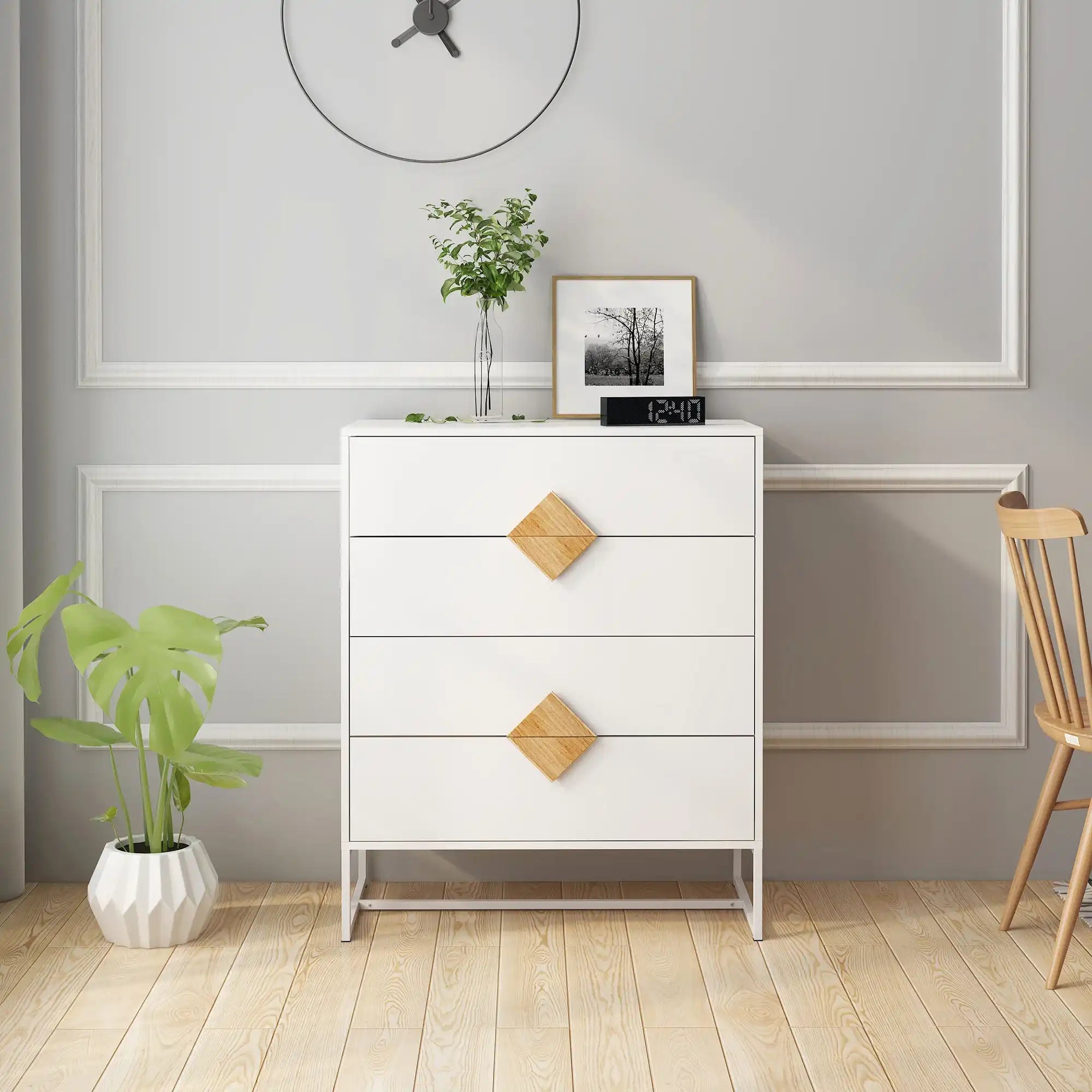 Modern wood 4 drawers dresser | Stylish White Chest - Best Buy Furniture