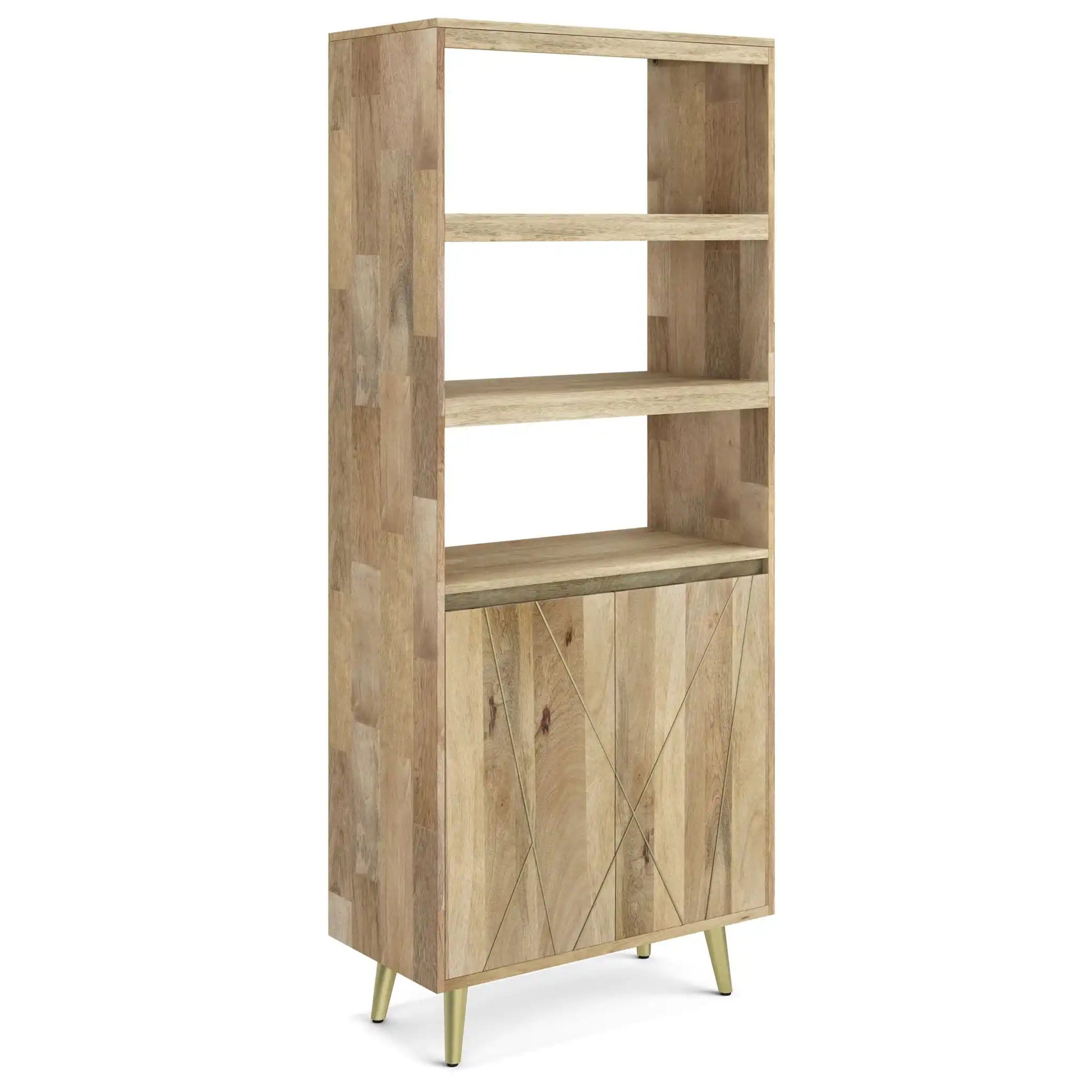 Jager - Bookshelf With Doors - Natural - Best Buy Furniture