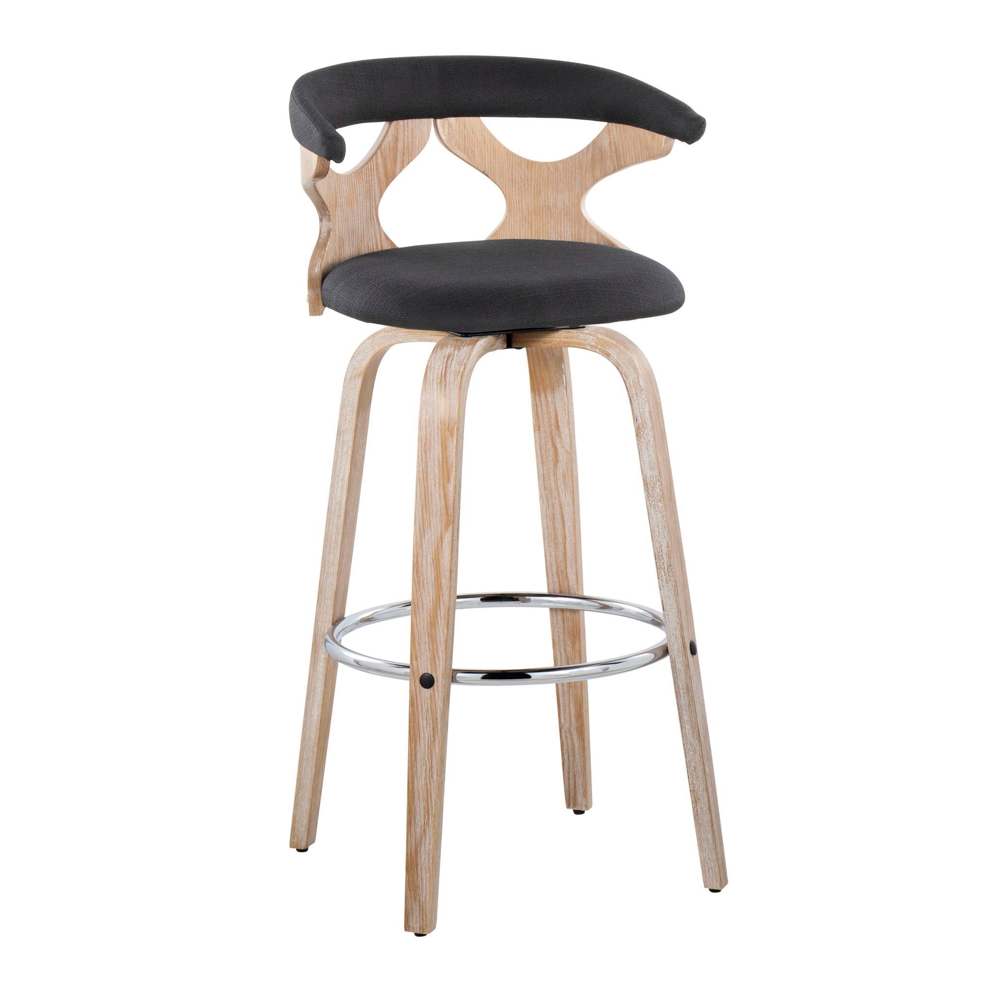 Gardenia - Contemporary Fixed Height Barstool With Swivel With Round Footrest (Set of 2) - Best Buy Furniture
