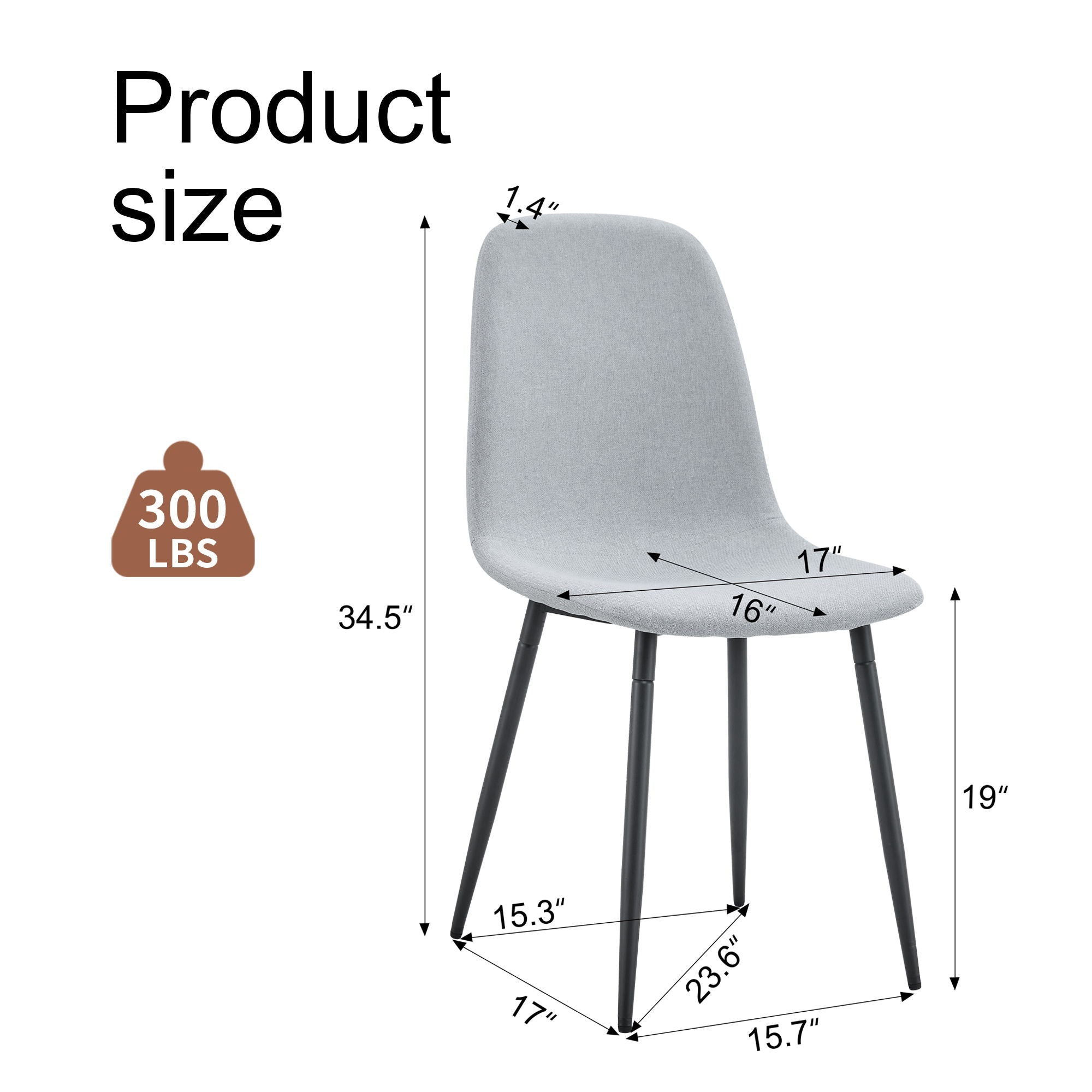 Modern Medieval Style Cushioned Side Chairs Set With Black Metal Legs For Kitchens - Best Buy Furniture