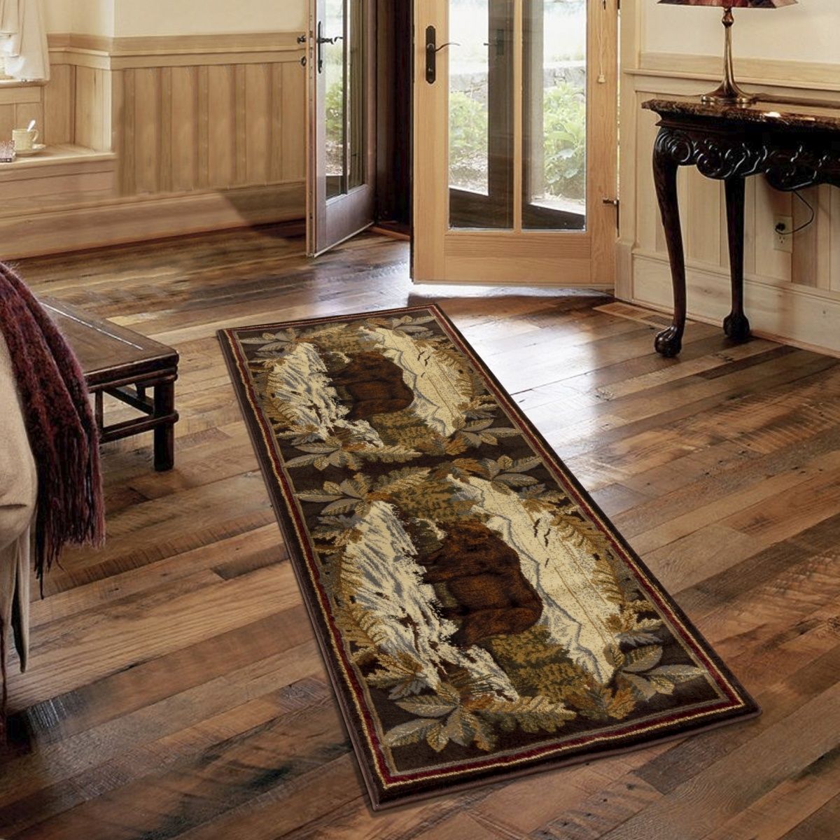 Nature's Nest - 5'3" X 7'3" Lodge Area Rug - Multi, Brown - Best Buy Furniture