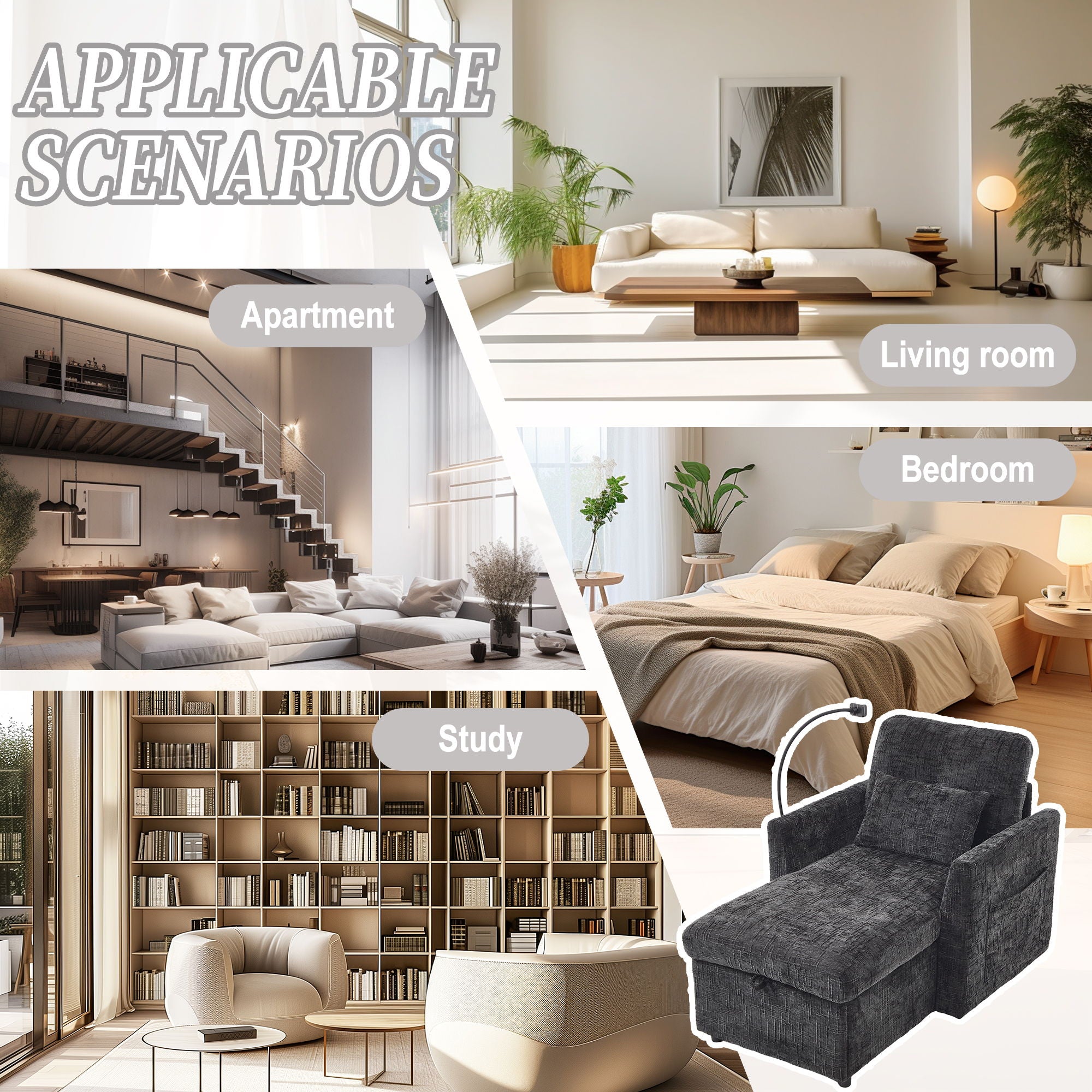 Multifunctional Chenille Recliner Sofa With Storage And Phone Bracket - Best Buy Furniture