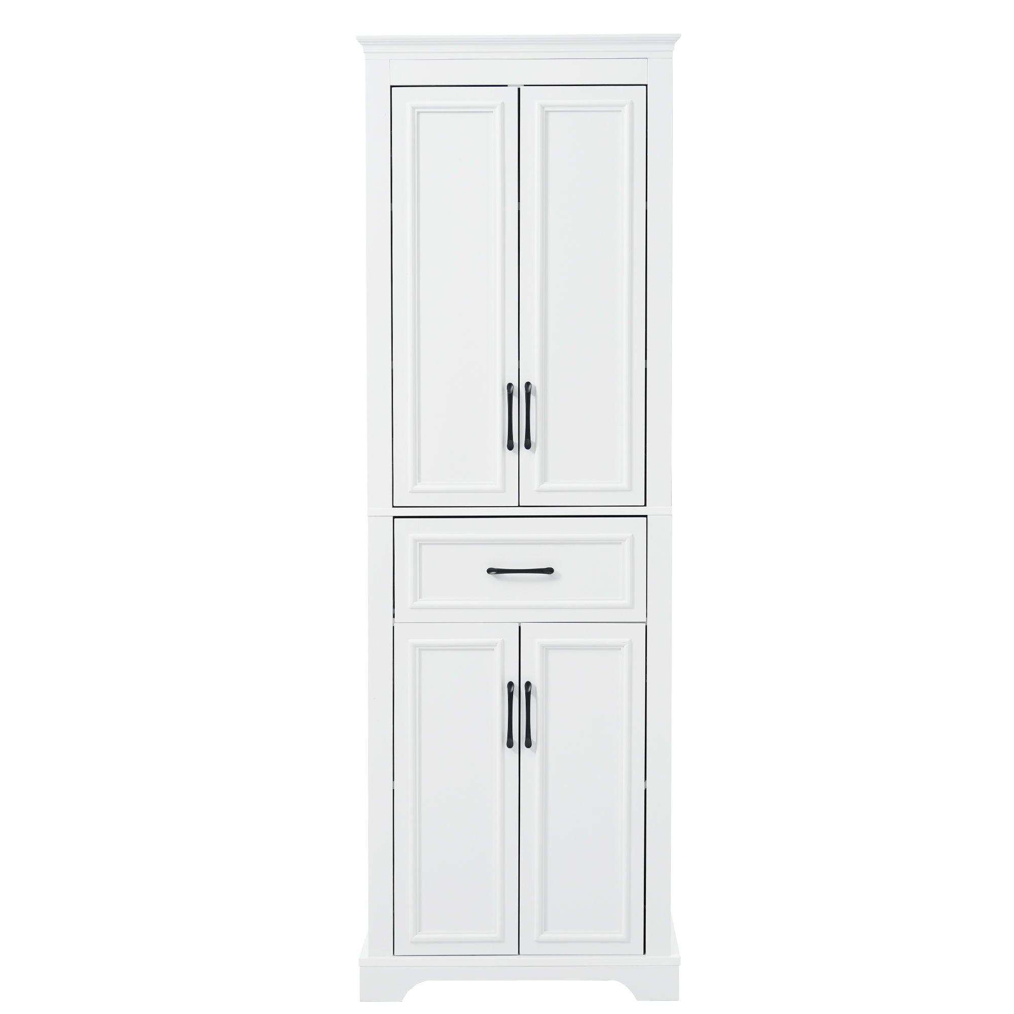 Freestanding Bathroom Vanity, Elegant Design With 4 Doors & 1 Drawer, Adjustable Shelves, Damping Hinges - White - Best Buy Furniture