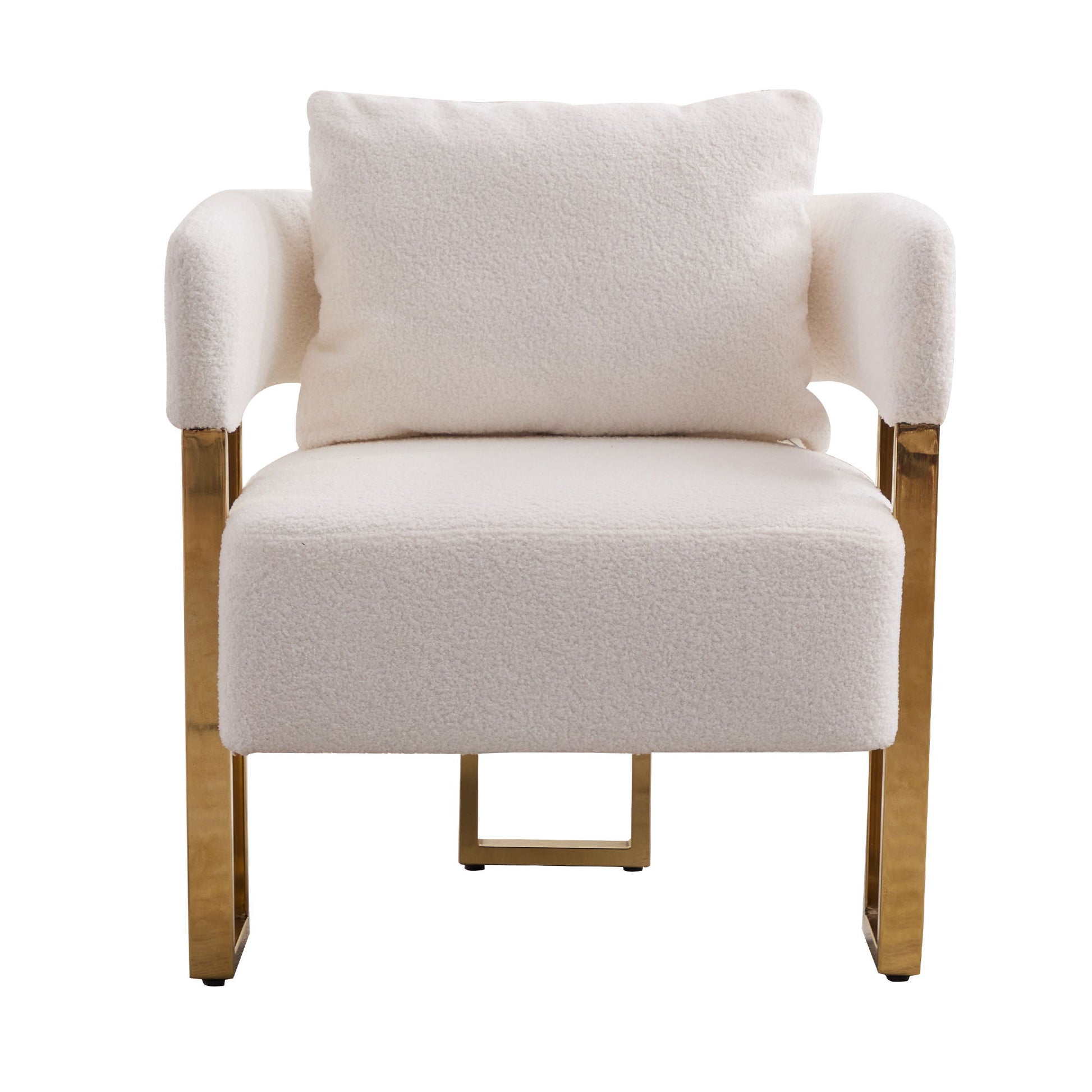 Modern Decorative Chair Teddy Fleece Upholstered And Metal Foot - Best Buy Furniture
