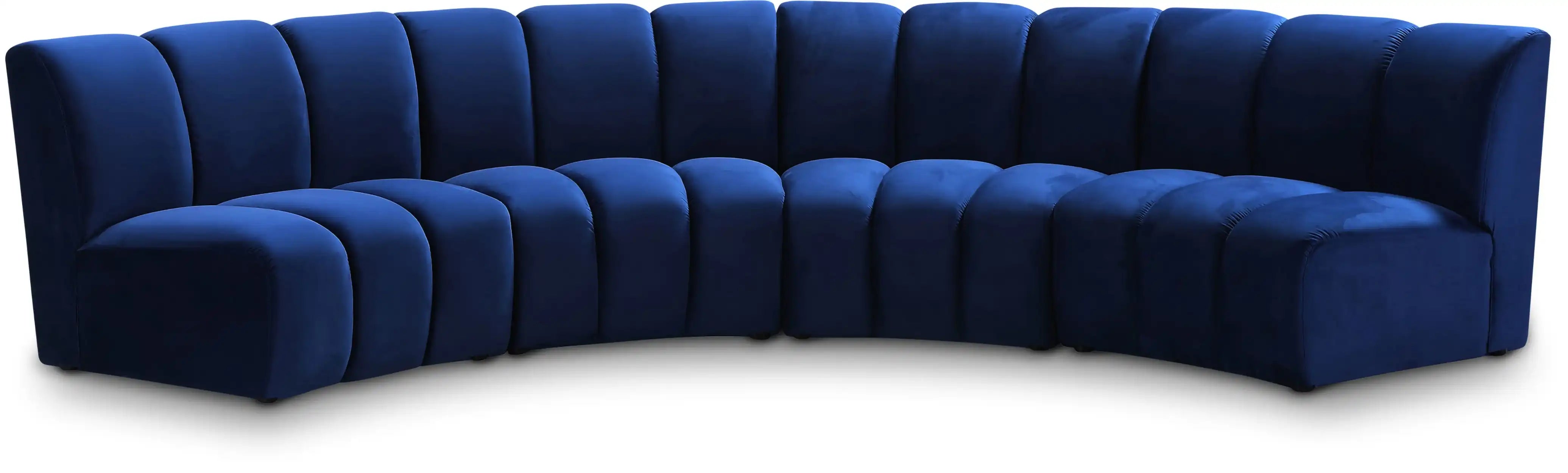 Infinity - 4 Piece Velvet Modular Sectional - Best Buy Furniture