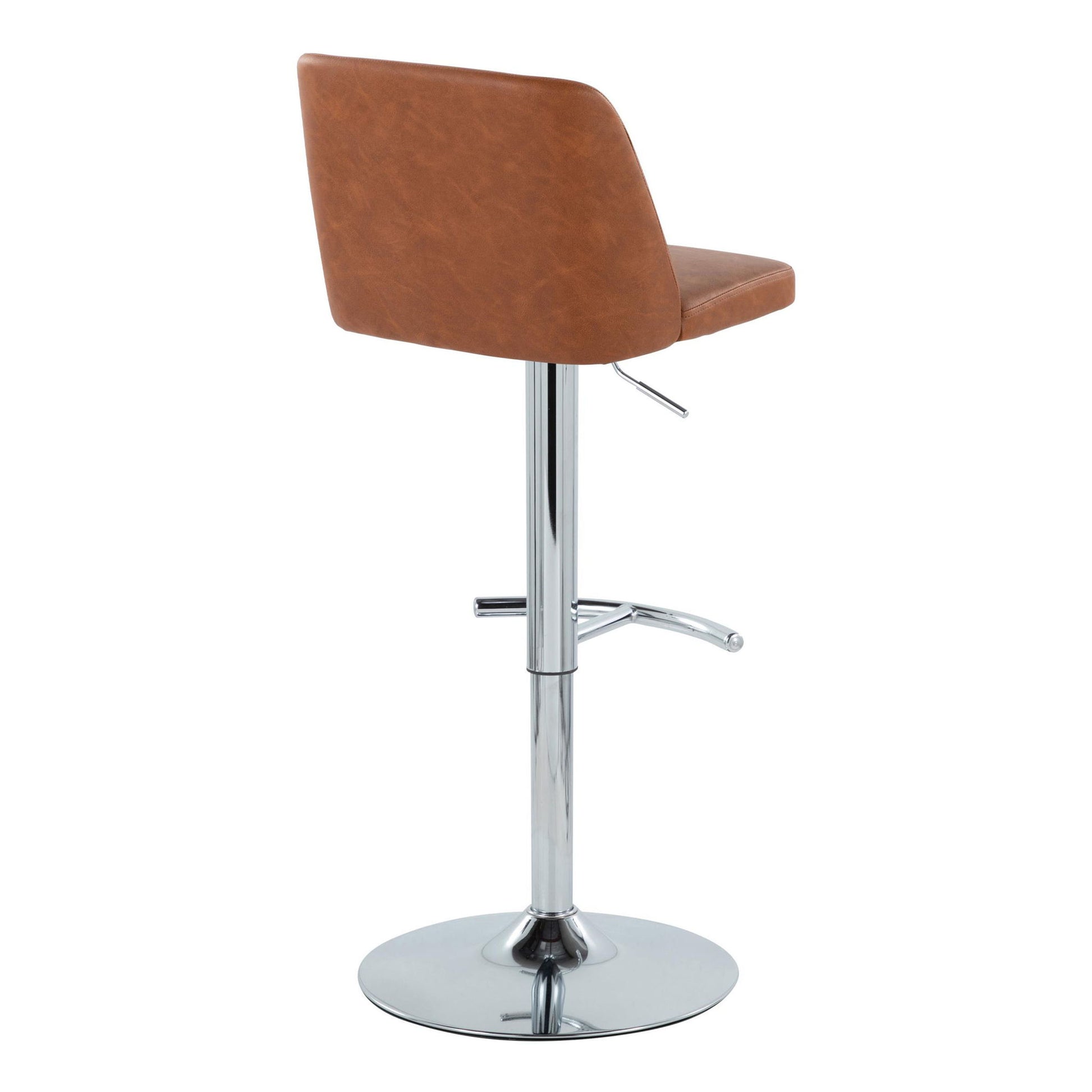Toriano - Contemporary Adjustable Barstool With Swivel & Rounded T Footrest (Set of 2) - Best Buy Furniture