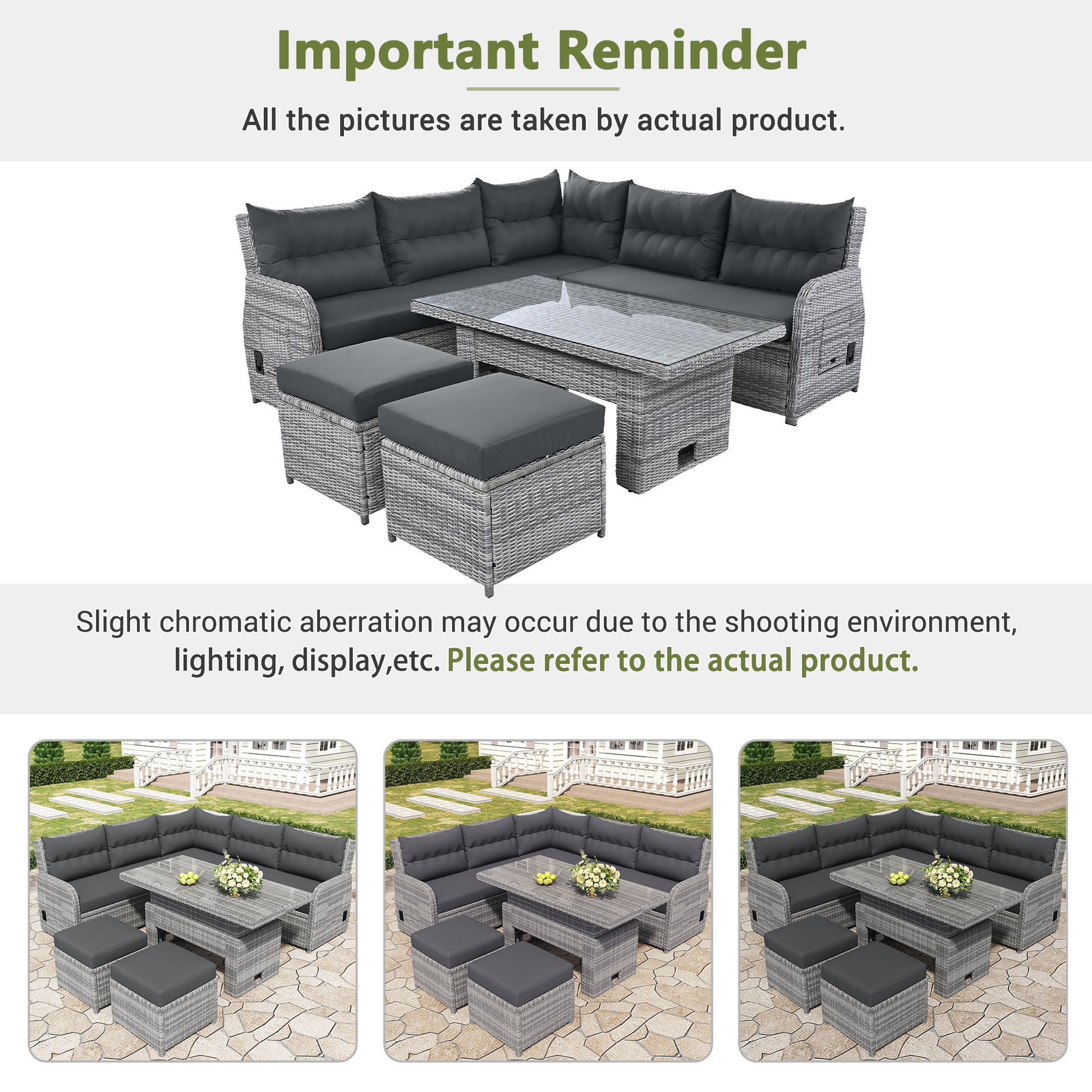 Outdoor Furniture Set Patio Rattan Furniture Set With Adjustable Table, Recliners With Extendable Side Tables And 2 Ottomans - Best Buy Furniture