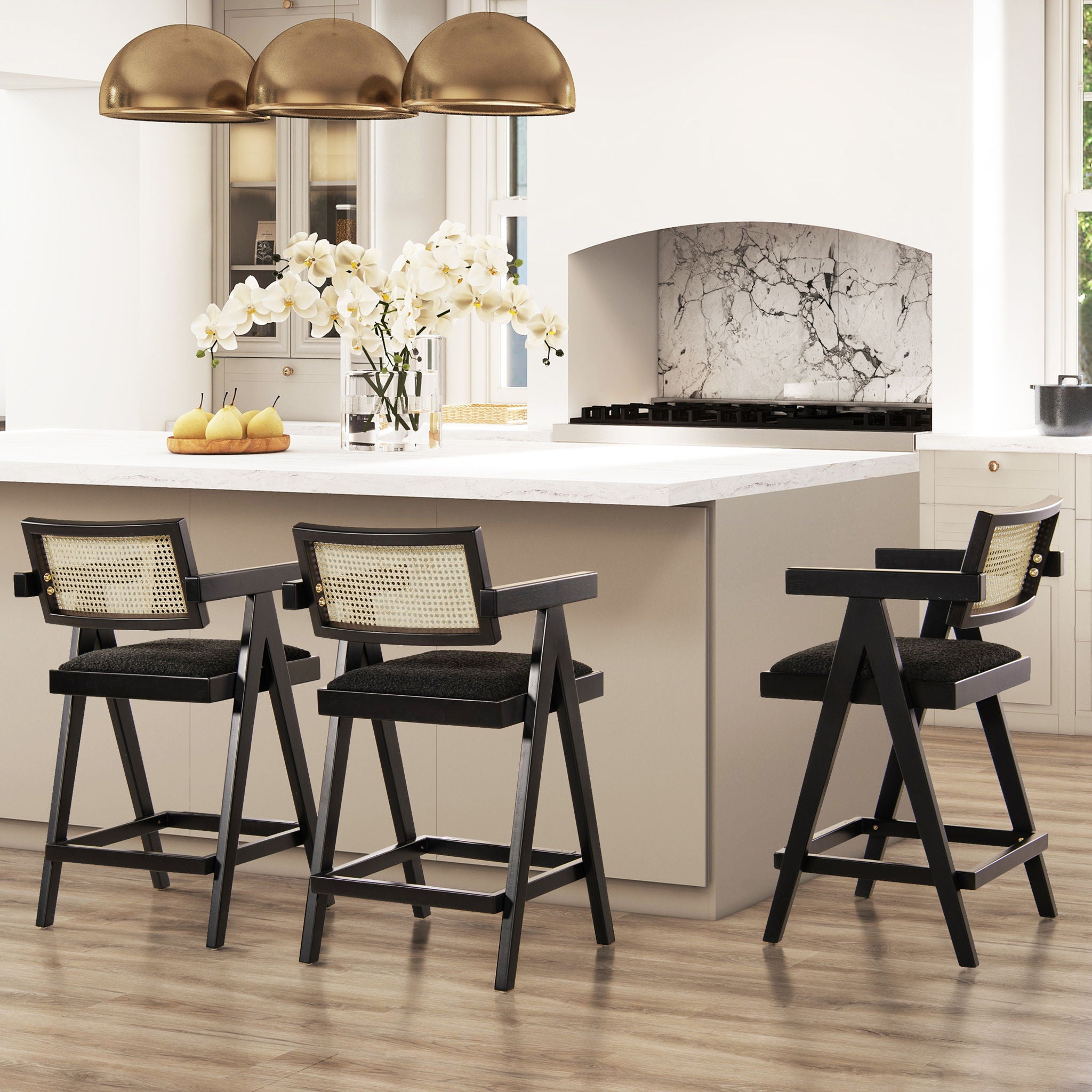 Milan - Modern Webbing Back Stool With Arms (Set of 3) - Best Buy Furniture