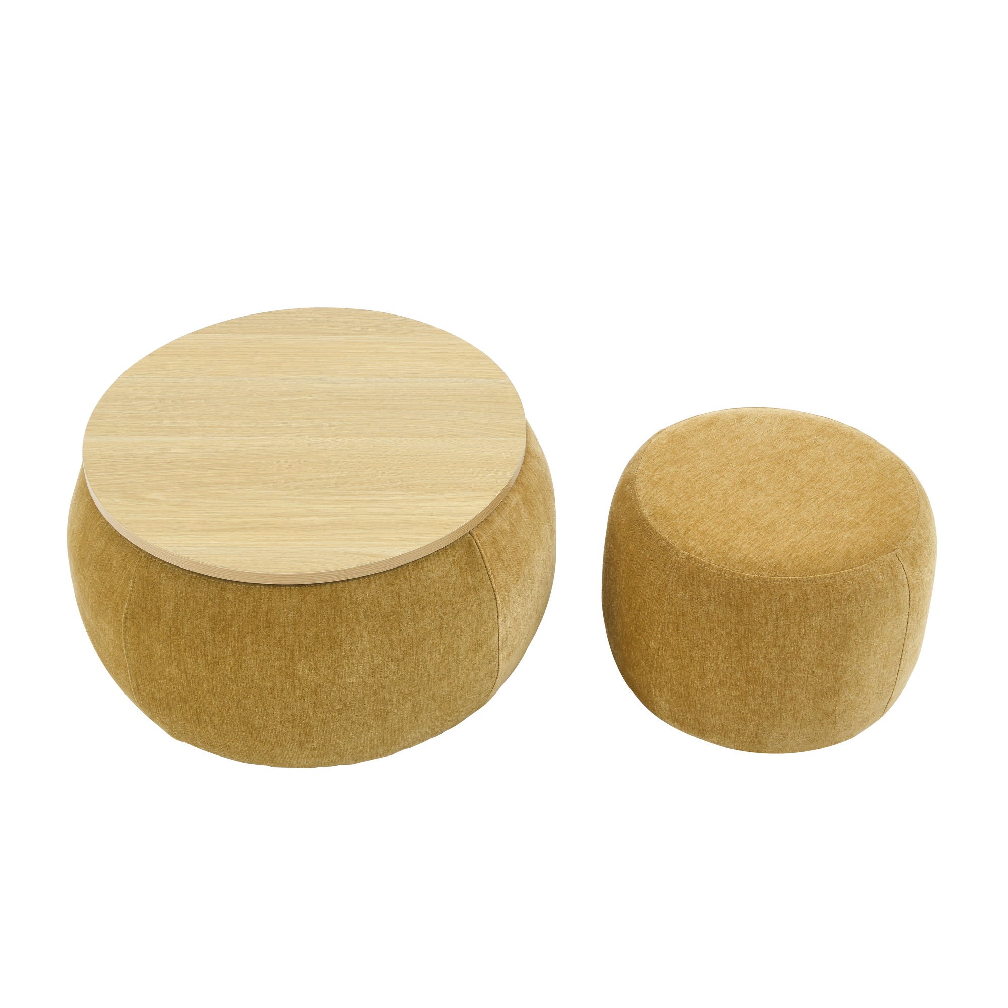 Round Storage Ottoman, 2 In 1 Function, End Table And Ottoman - Best Buy Furniture