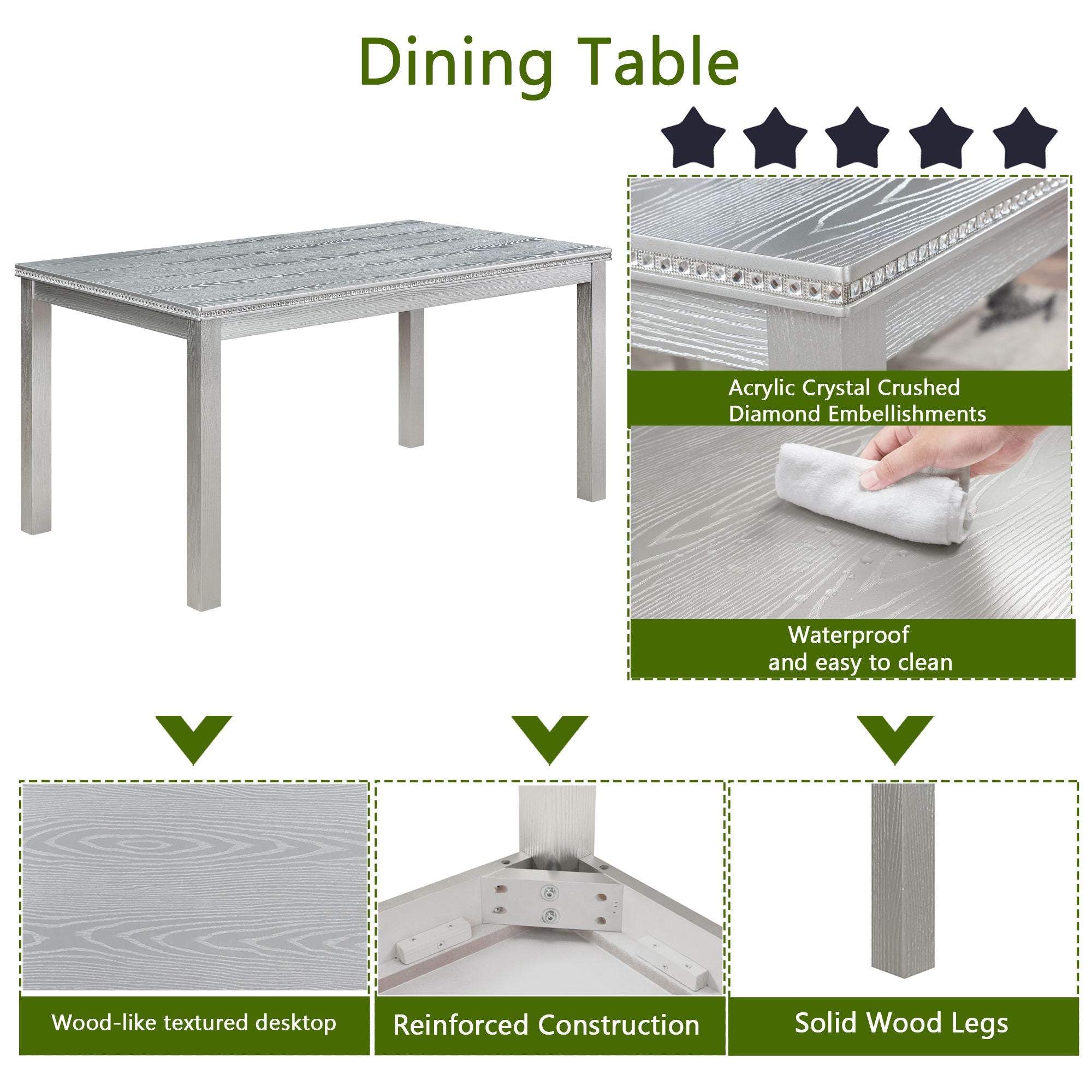 Dining Table Set, Table With A Rectangular Table And Upholstered Chairs - Best Buy Furniture