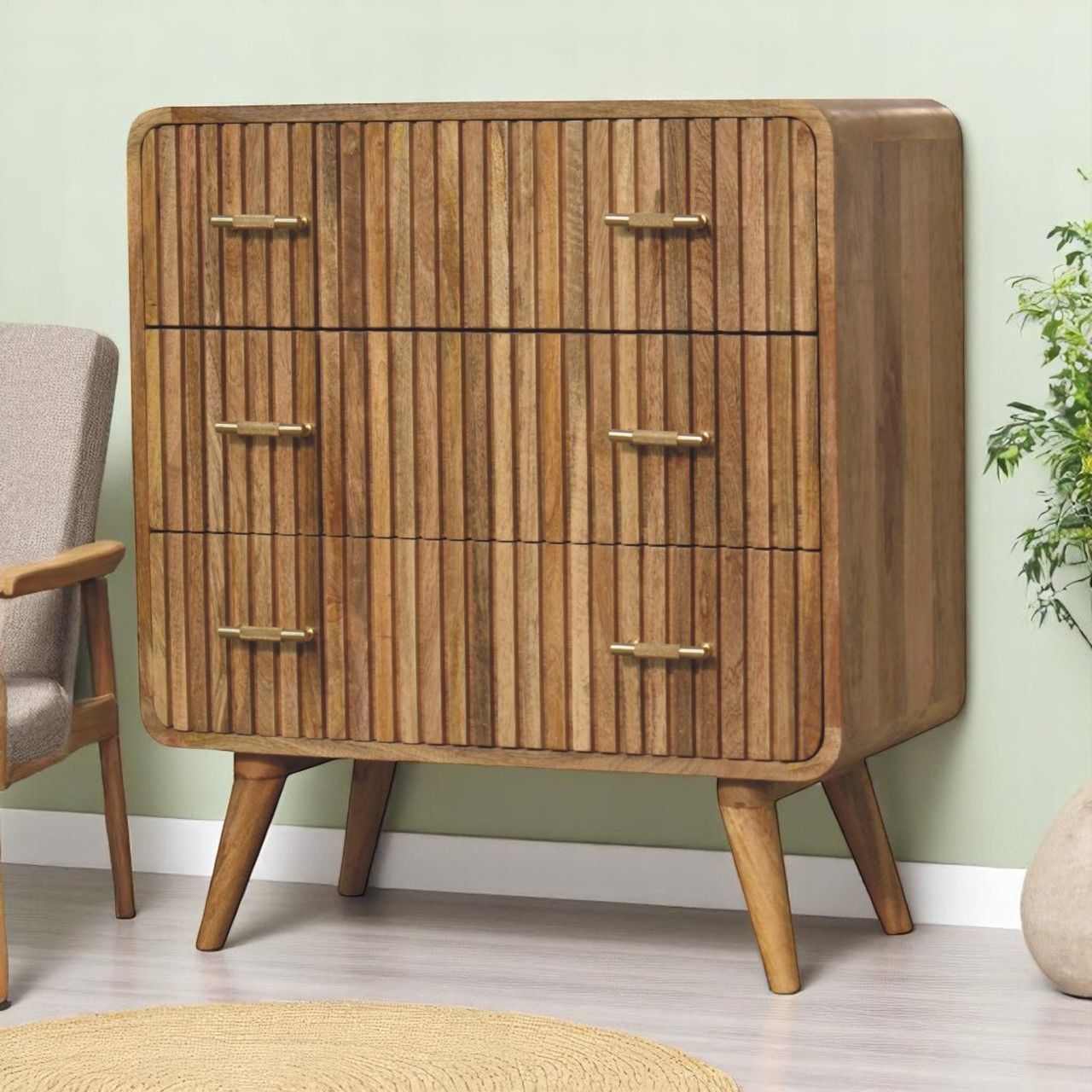 T Bar Ridged Chest - Brown - Best Buy Furniture