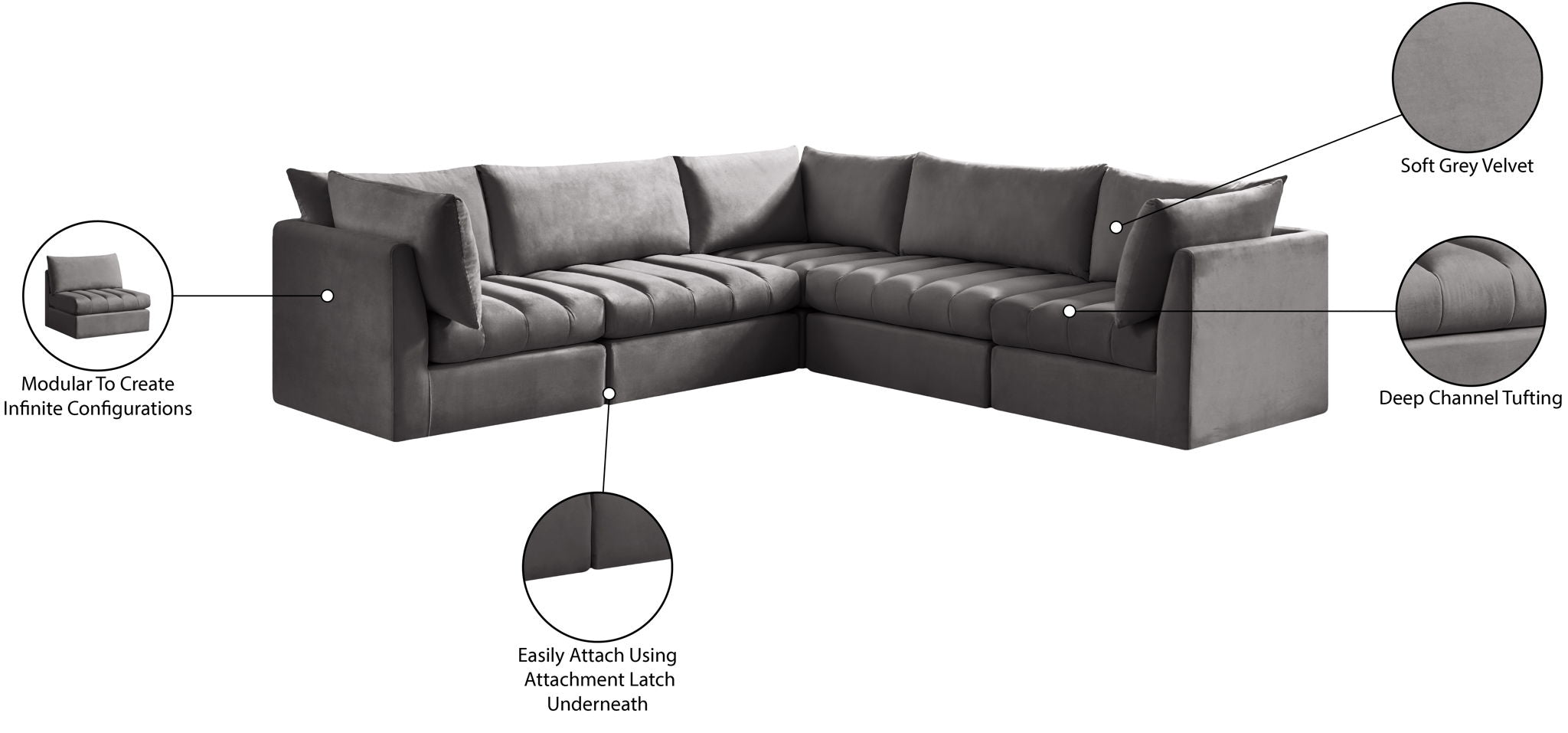 Jacob - Modular Corner Sectional 5 Piece - Best Buy Furniture