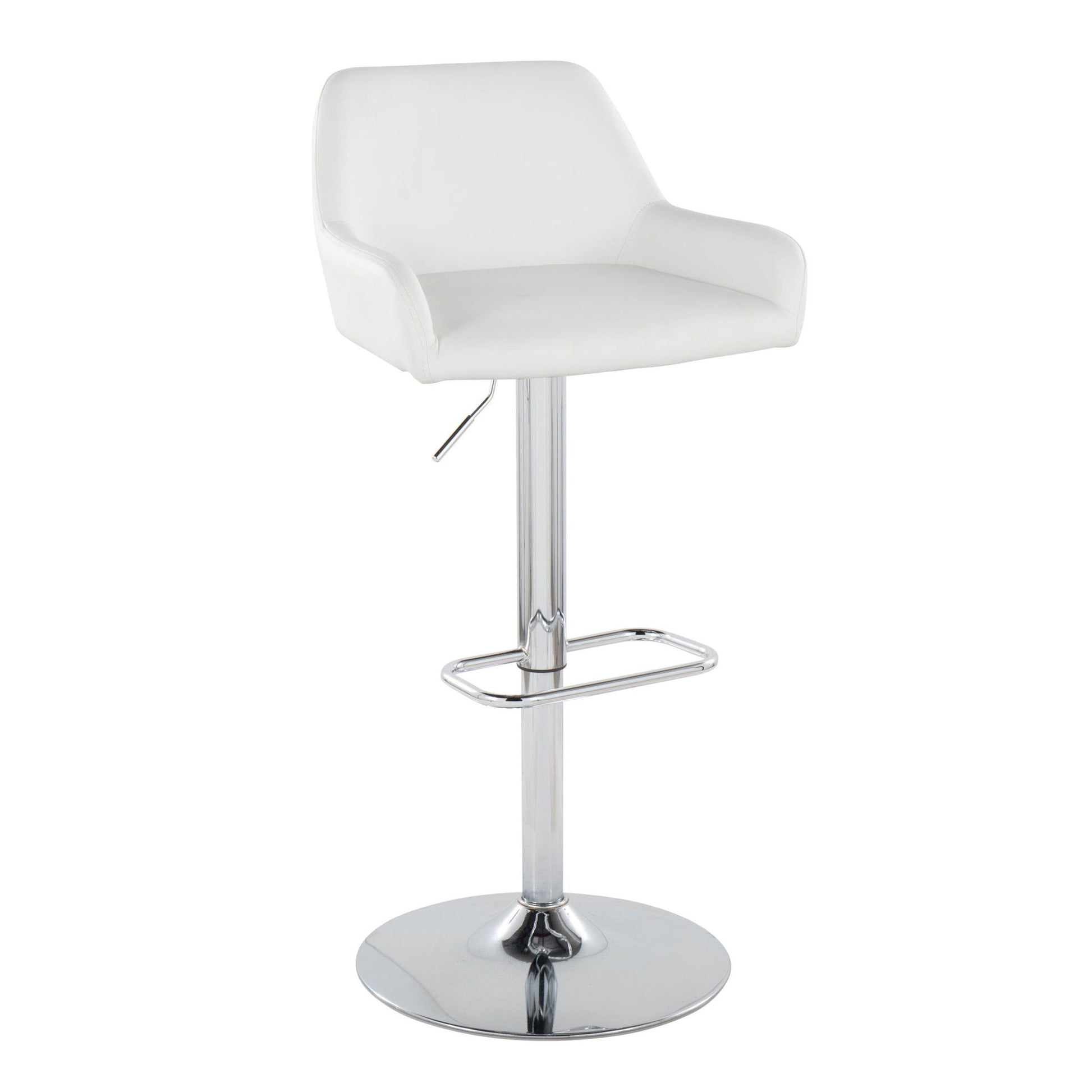 Daniella - Contemporary Adjustable Barstool With Swivel With Rounded Rectangle Footrest (Set of 2) - Best Buy Furniture