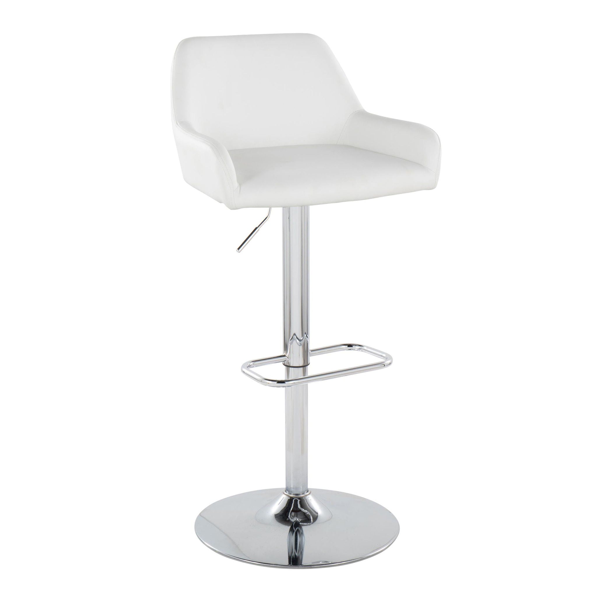 Daniella - Contemporary Adjustable Barstool With Swivel With Rounded Rectangle Footrest (Set of 2) - Best Buy Furniture