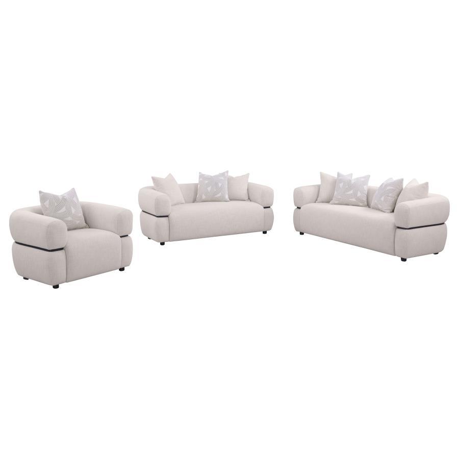Jeanette - Fabric Upholstered Round Arm Sofa Set - Best Buy Furniture