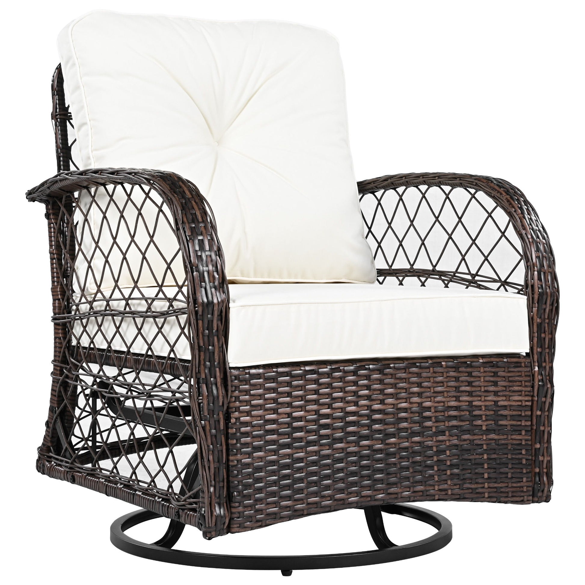 3 Piece Outdoor Chair & Table Set Chat Set, 2 Person Rattan Seating Group - Best Buy Furniture