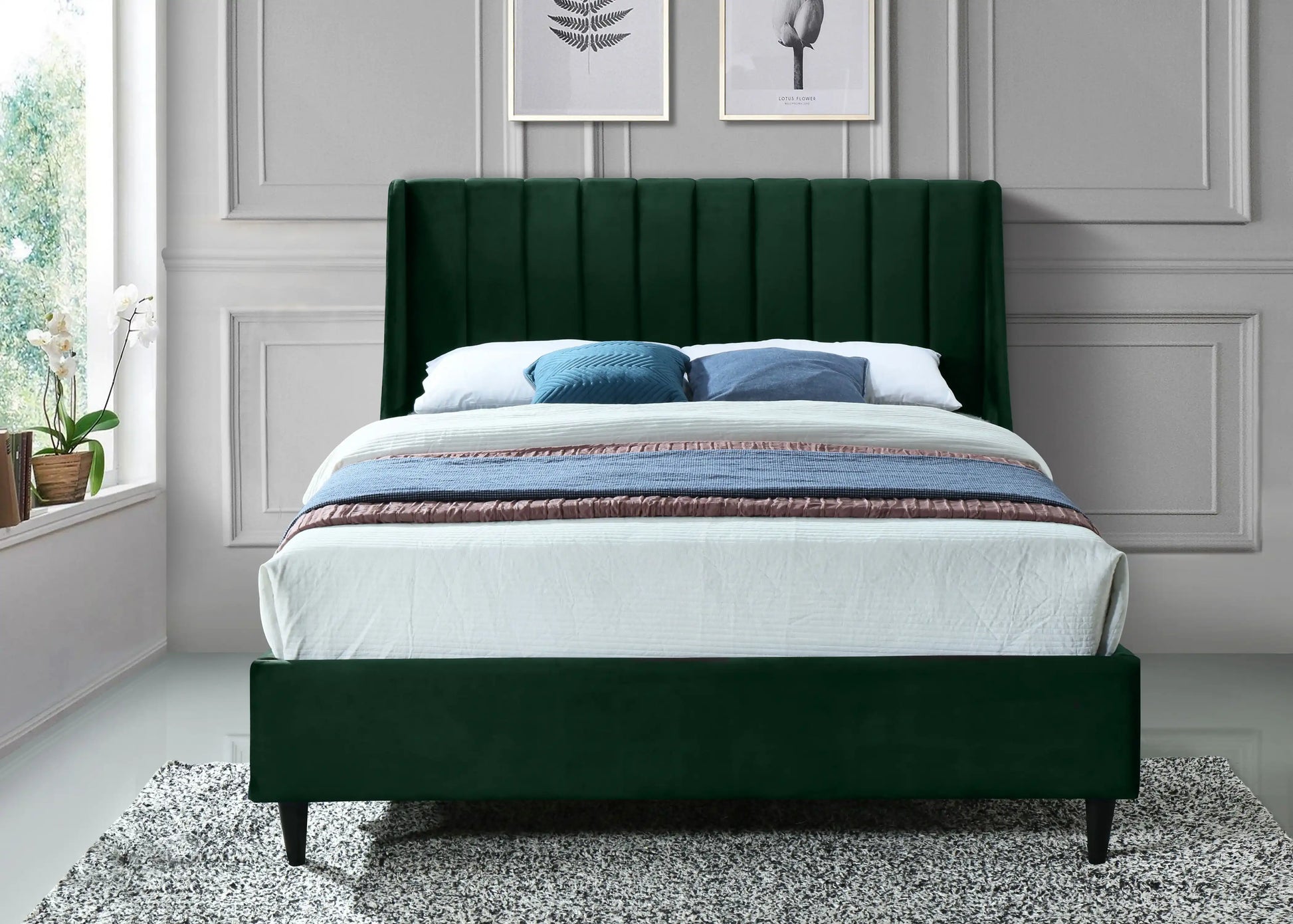 Eva - Velvet Bed - Best Buy Furniture
