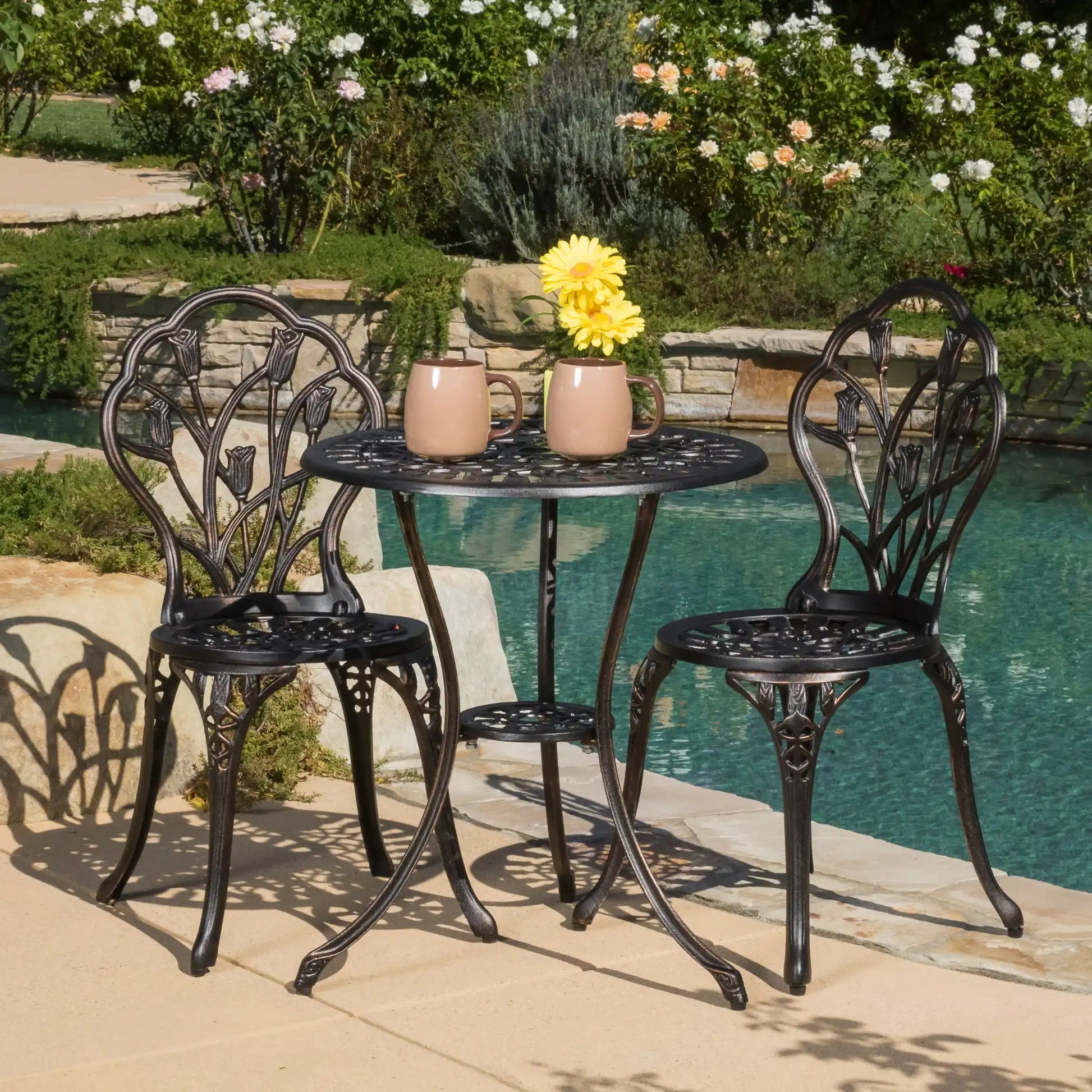 Nassau - Cast 3 Piece Bistro Set - Best Buy Furniture