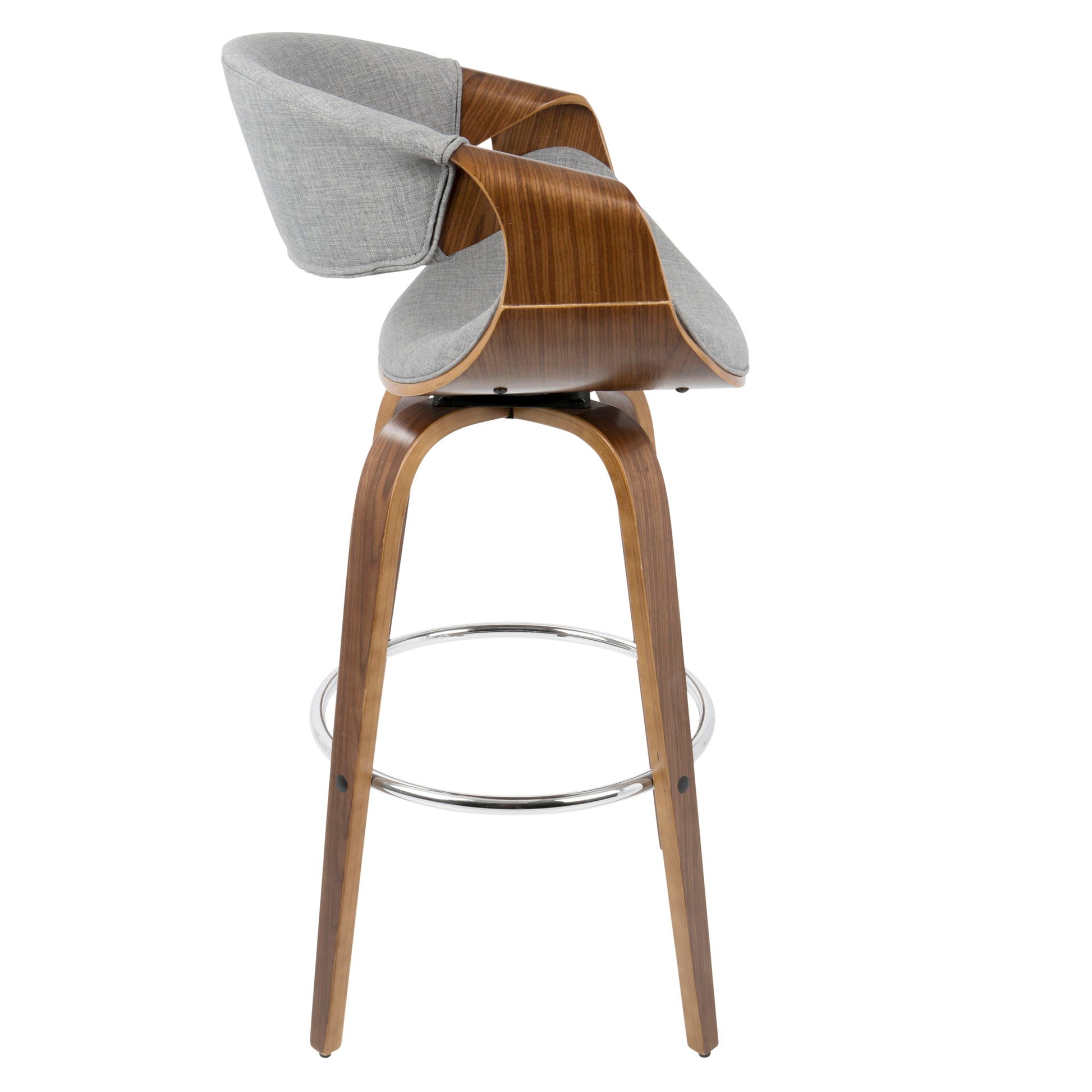 Curvini Mid - Century Modern Fixed Height Barstool With Swivel (Set of 2) - Best Buy Furniture